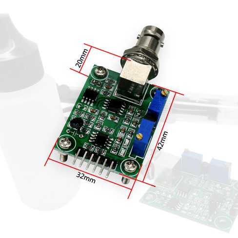 PH Sensor Kit (Green PCB) - Monitoring and Control Module with Probe and Calibration Solution