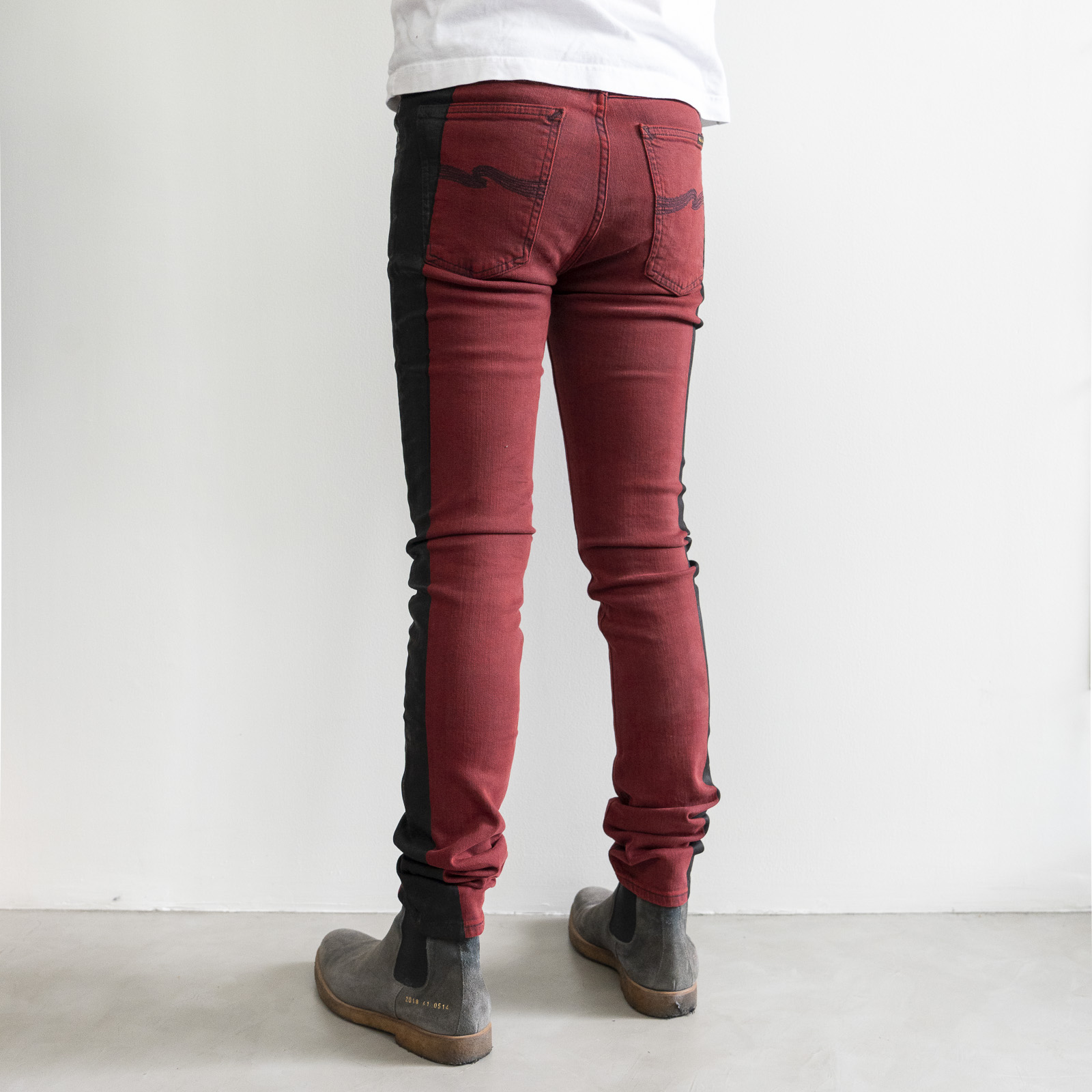 [DEFECT] High Kai Org. Black Stripe ยีนส์สกินนี่เอวสูง Nudie Jeans ของแท้ 100%