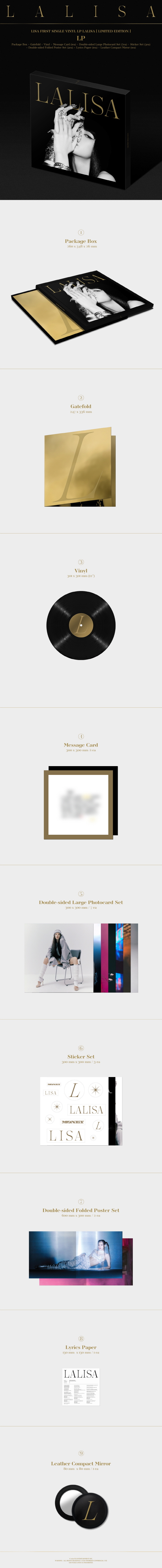 BLACKPINK - LISA - FIRST SINGLE VINYL LP LALISA (LIMITED EDITION) แผ่น เสียง แบบ yg ส่งแบบเรือ พร้อมส่ง