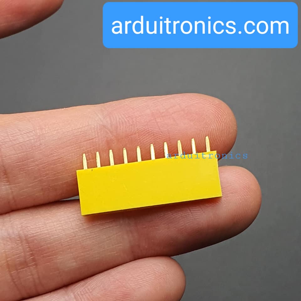 [Yellow] 1x10 Pin Single Row Female Header 2.54mm Pitch Straight Pin ...
