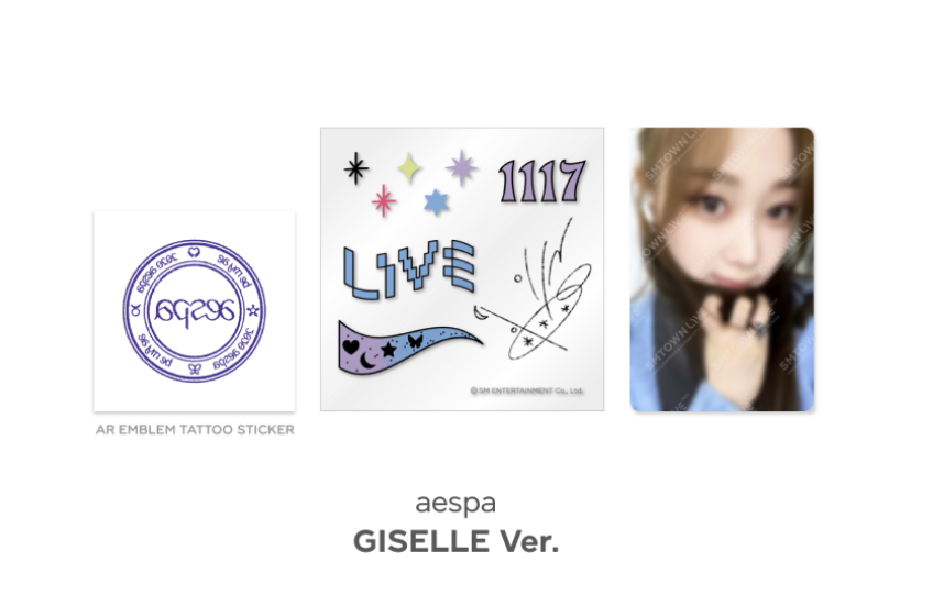SMTOWN LIVE 2022 : SMCU EXPRESS @ HUMAN CITY_SUWON OFFICIAL MD -AR Tattoo Sticker set (ได้ photo card ) Aespa - แบบ Giselle