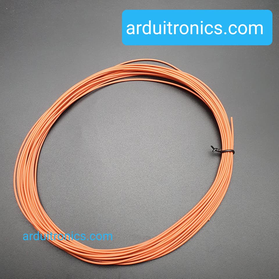 สายไฟอ่อนใส้เต็ม 24AWG UL1007 ความยาว 10 เมตร (สีส้ม)