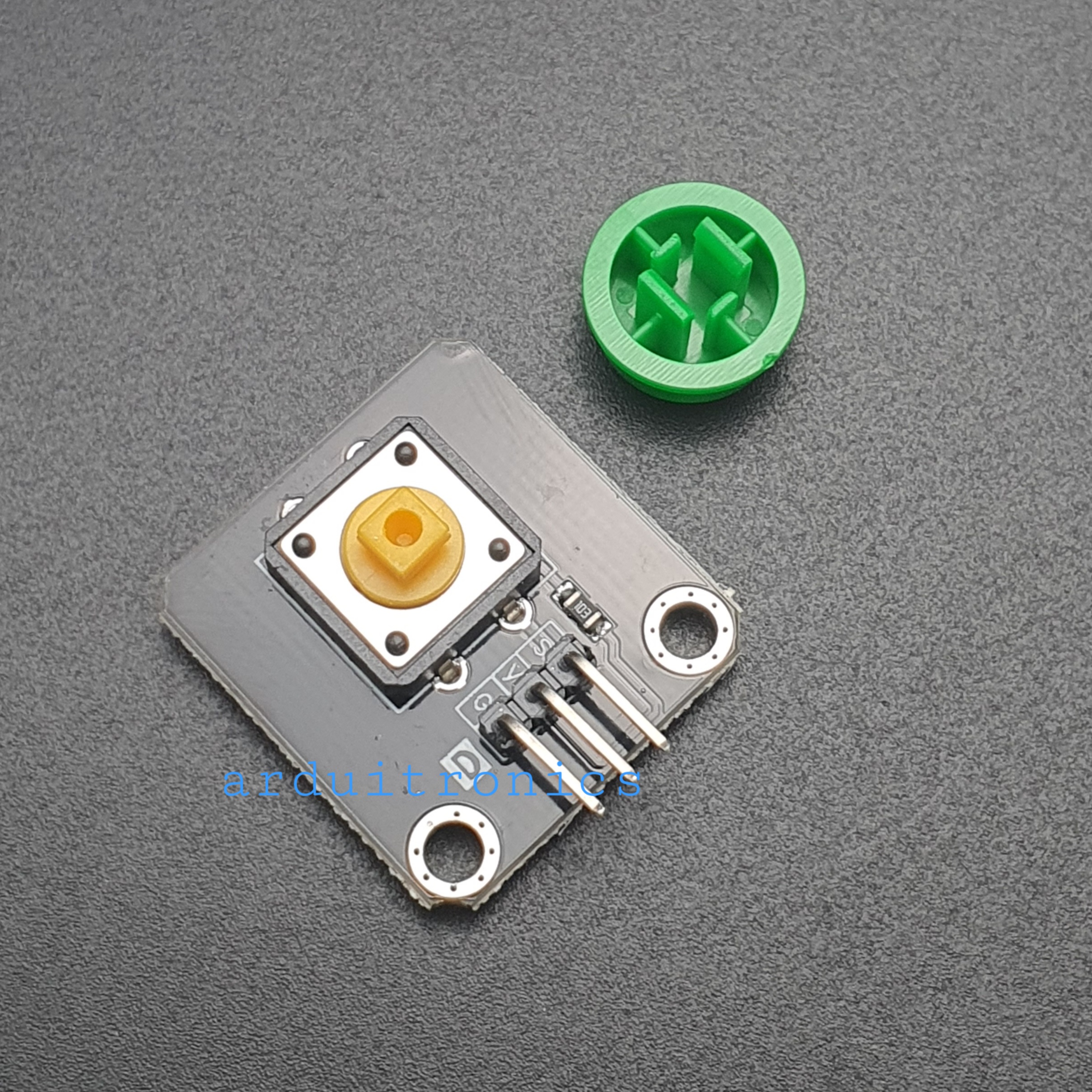 โมดูลสวิตช์กดติด/ปล่อยดับ Button Switch Module for Arduino สีเขียว