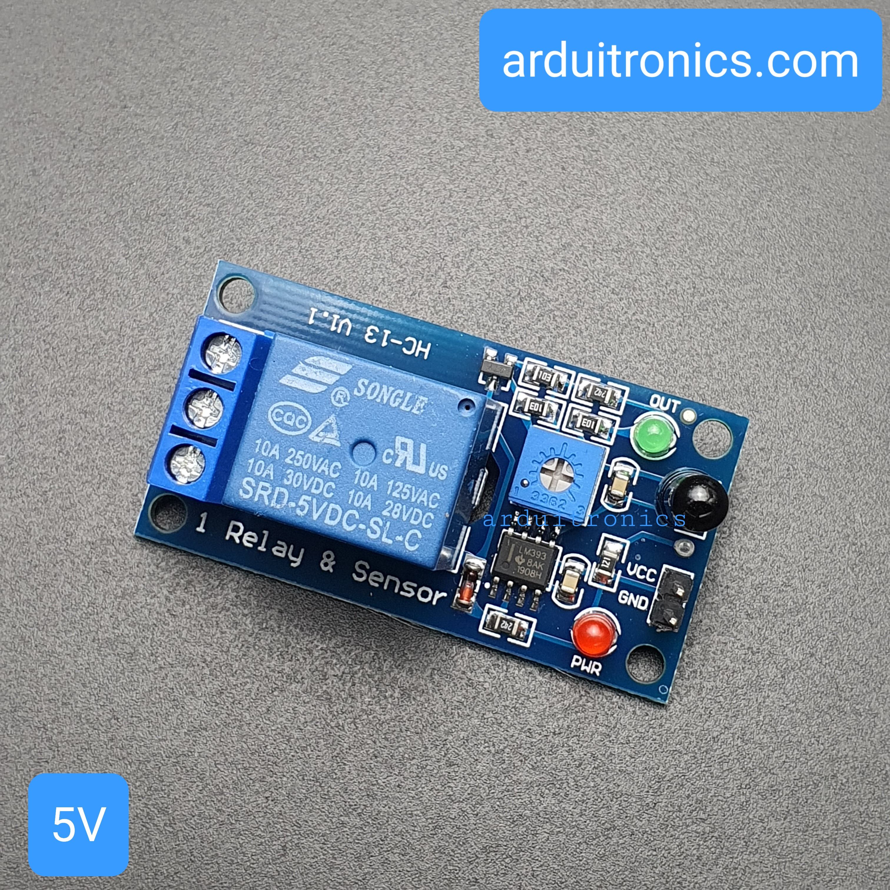 โมดูลตรวจจับเปลวไฟและสวิตช์รีเลย์ (5V) Flame Sensor with Relay Module