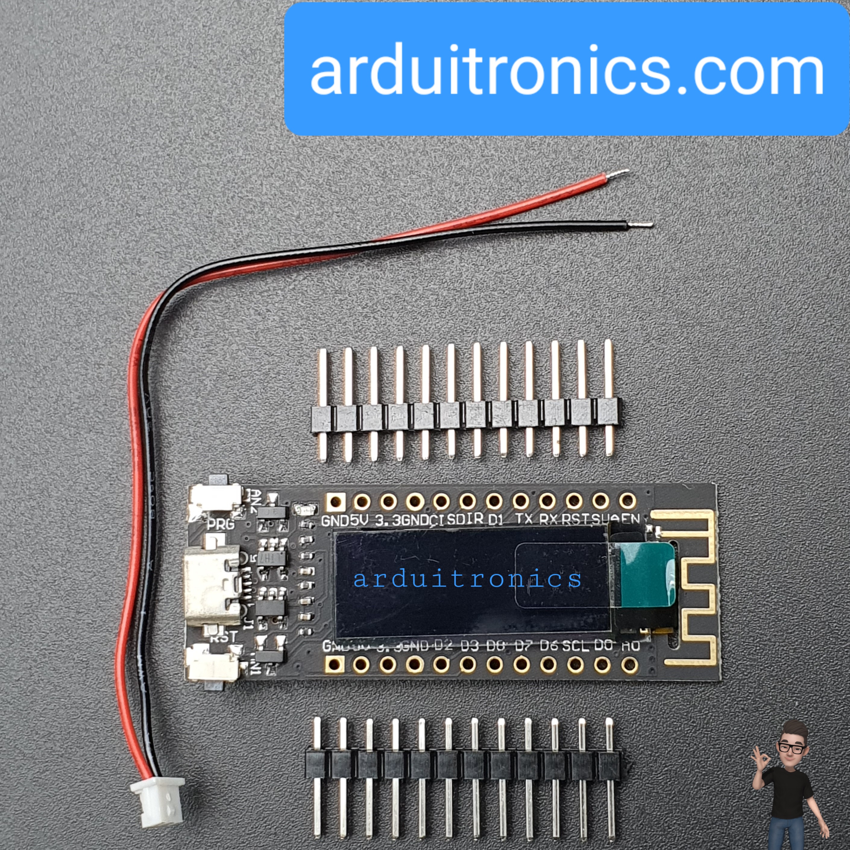 โมดูล TTGO ESP8266 OLED NodeMCU พร้อมจอ OLED ขนาด 0.91 นิ้ว