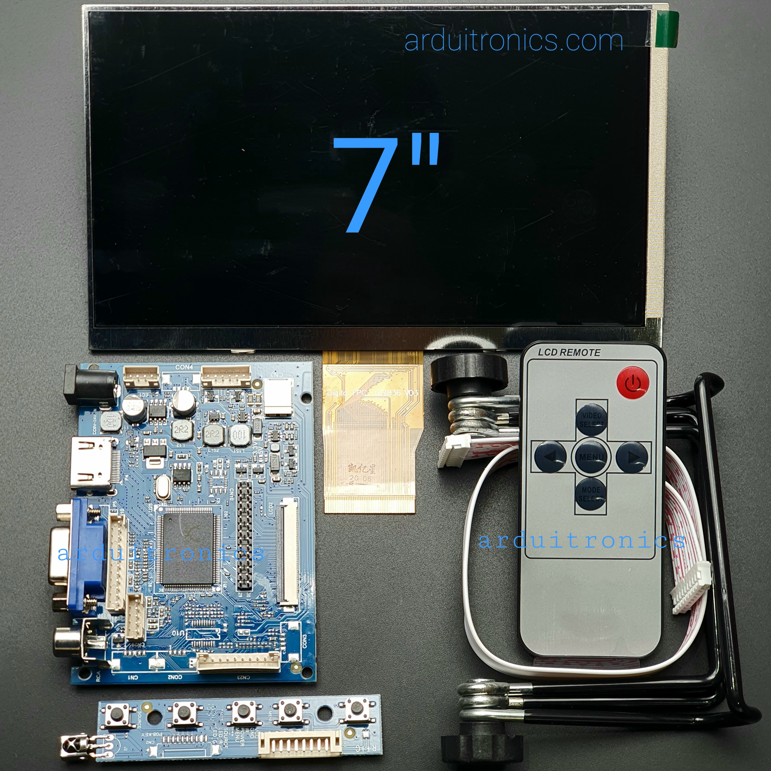 7 inch HD Desktop Display for Raspberry Pi + Rack (Version 2)