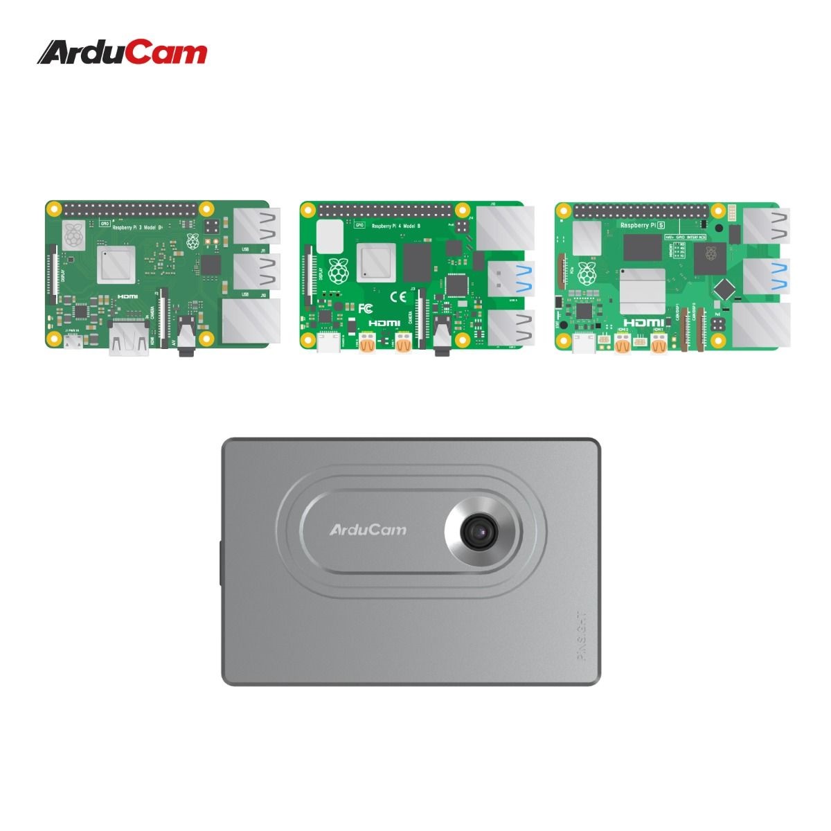 Arducam PiNSIGHT, 12MP Vision AI Mate for Raspberry Pi 5