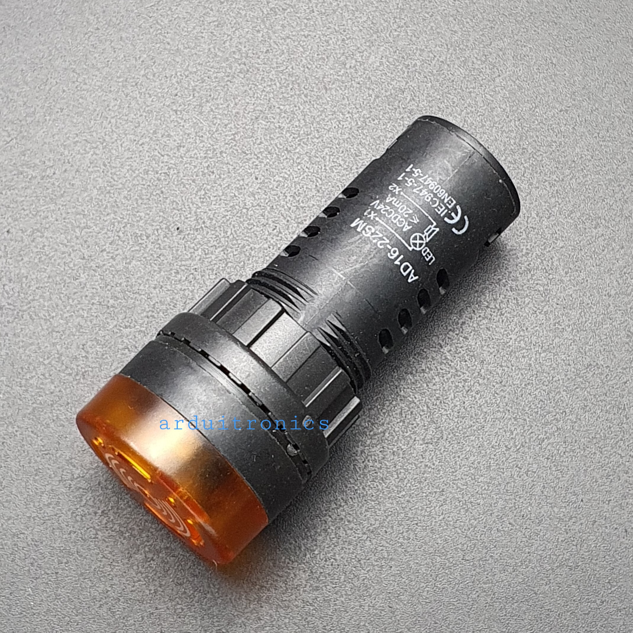 ไฟสีส้ม Buzzer LED Alert 12V เสียงและแสงสัญญาณเตือนภัย ออดไฟฟ้า 22mm