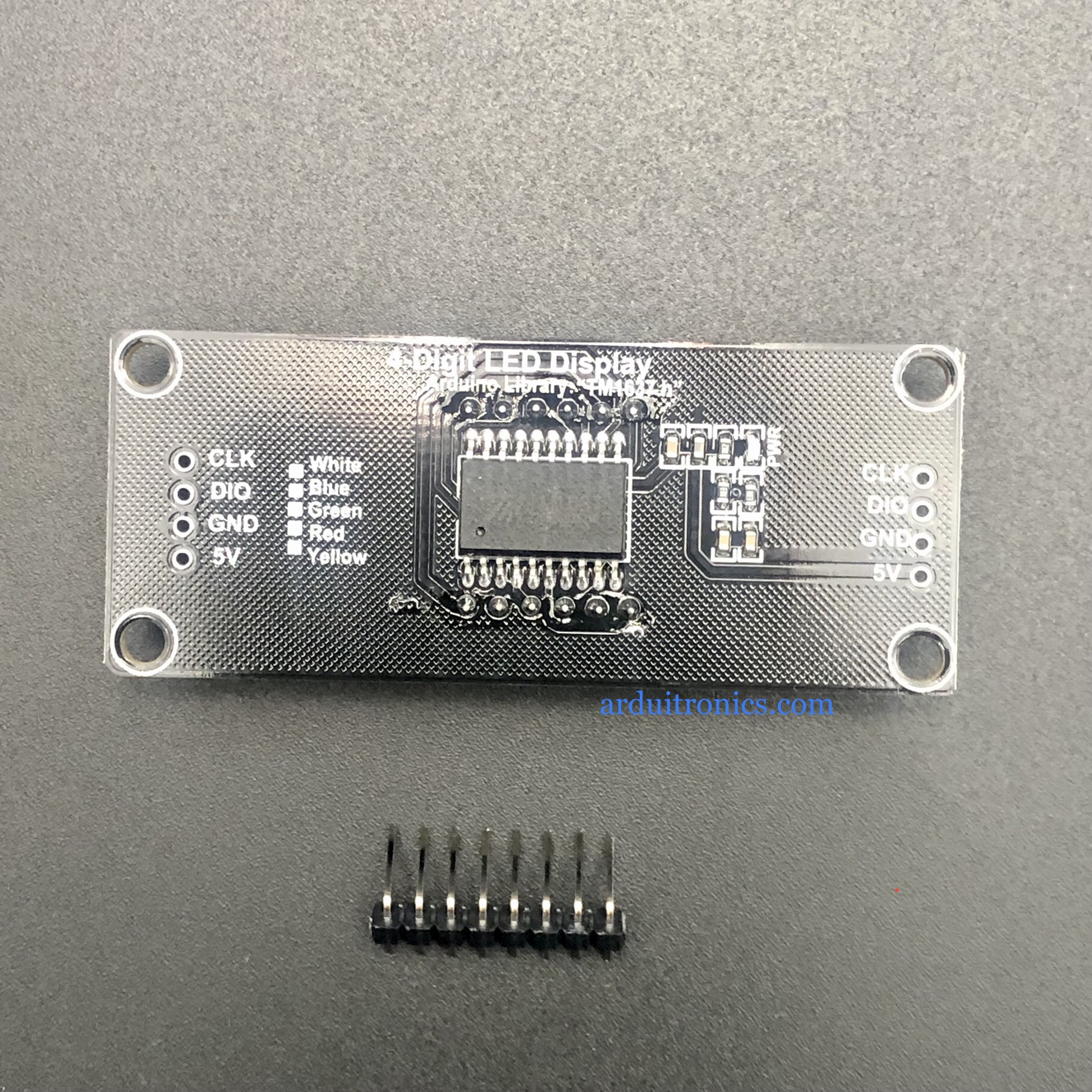 โมดูลแสดงค่าตัวเลข 4 หลัก สีขาว 7 Segment 4 Digit TM1637 Module Size 0.56" (5643AW Common Cathode) ยังไม่บัดกรี