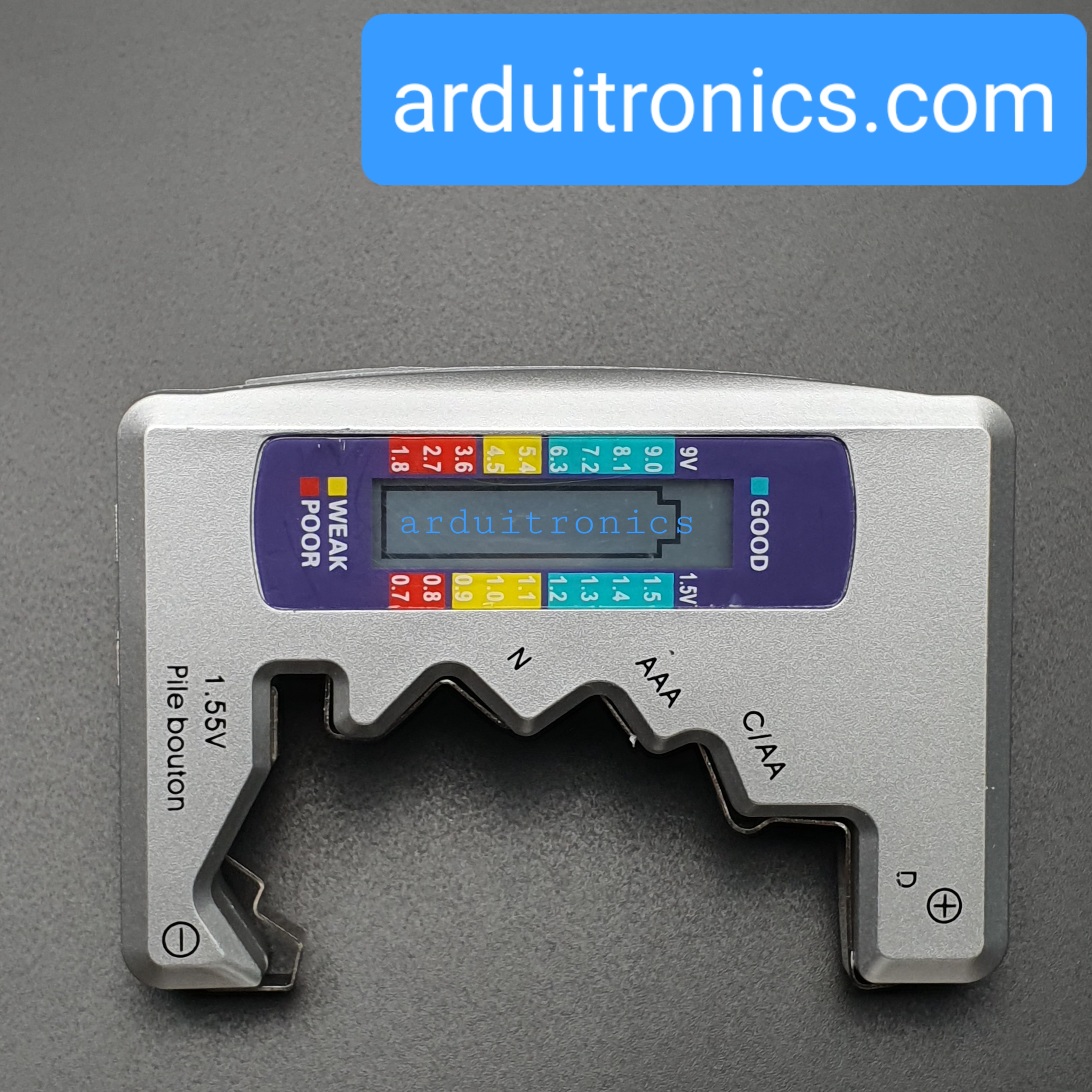 เครื่องวัดทดสอบแบตเตอรี่ Battery Tester (สีเงิน)