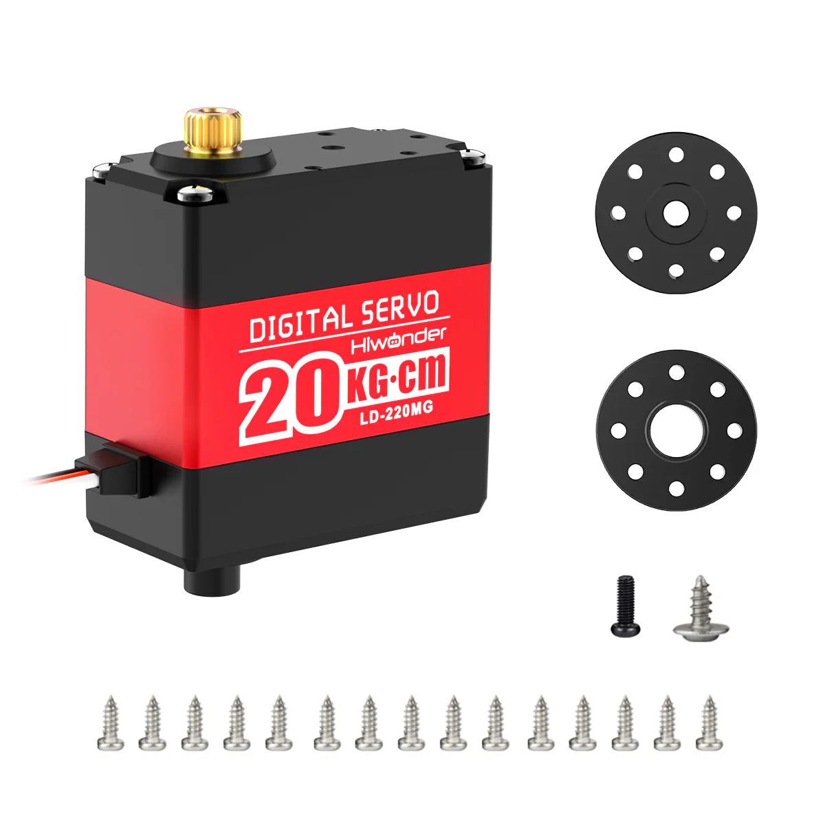 Hiwonder LD-220MG Full Metal Gear Digital Servo with Dual Ball Bearing - Plastic Servo Horn and without Brackets