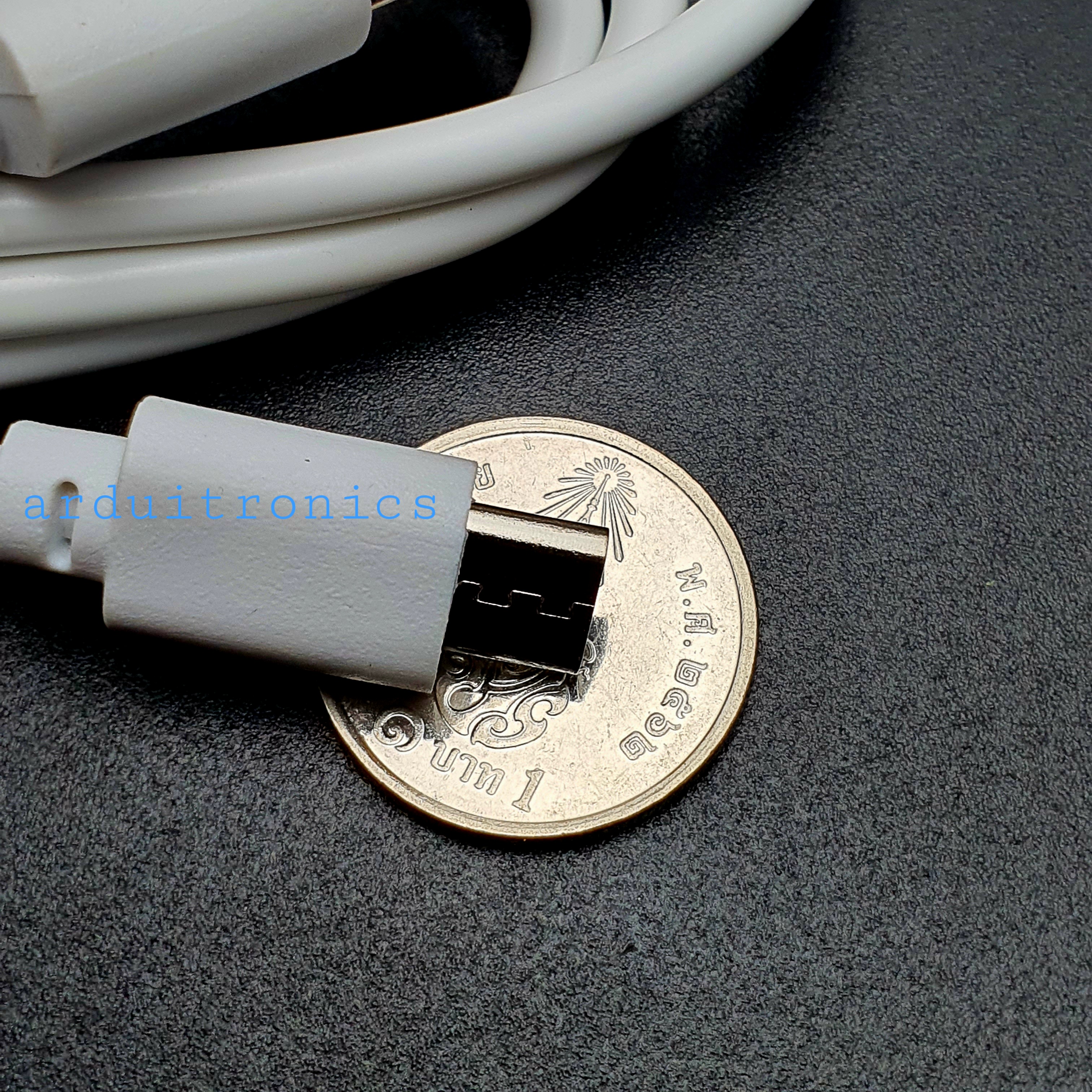 Micro USB Cable สายชาร์จ Data Cable สีขาว หัวยาว 6มม สายยาว1เมตร