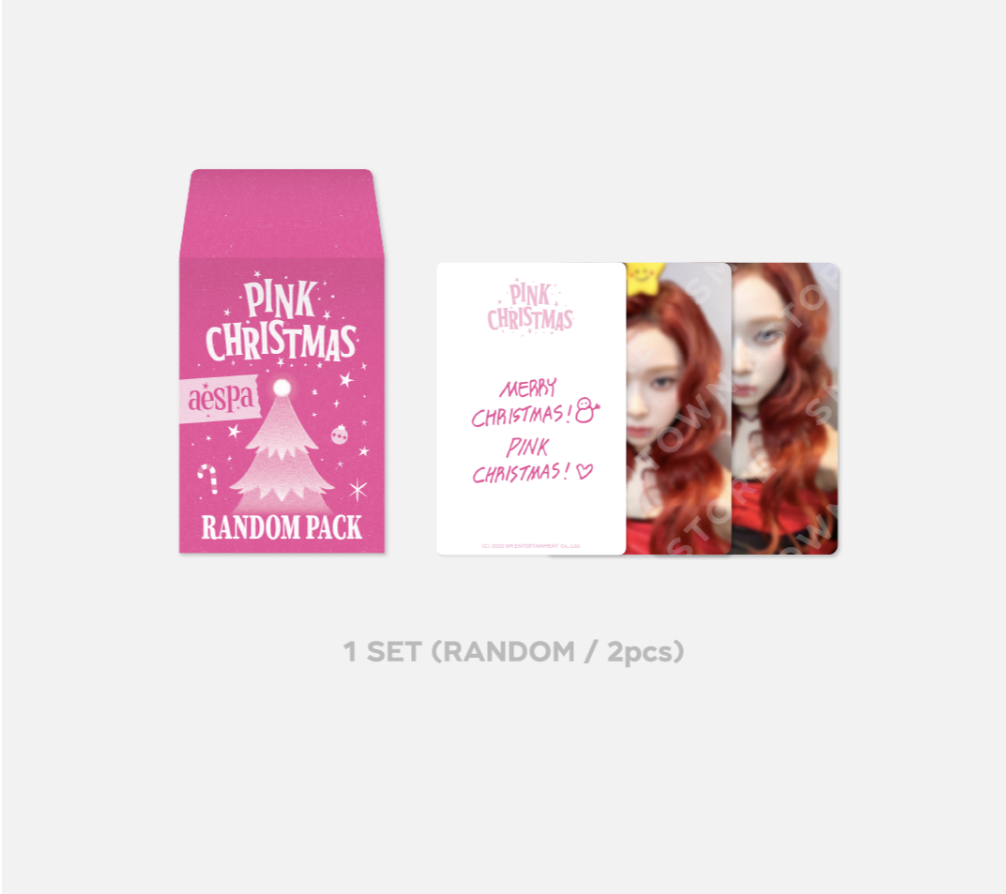 aespa -2023 PINK CHRISTMAS - Random photo card Pack สุ่ม 2 ใบ จากรูปทั้งหมดนะคะ