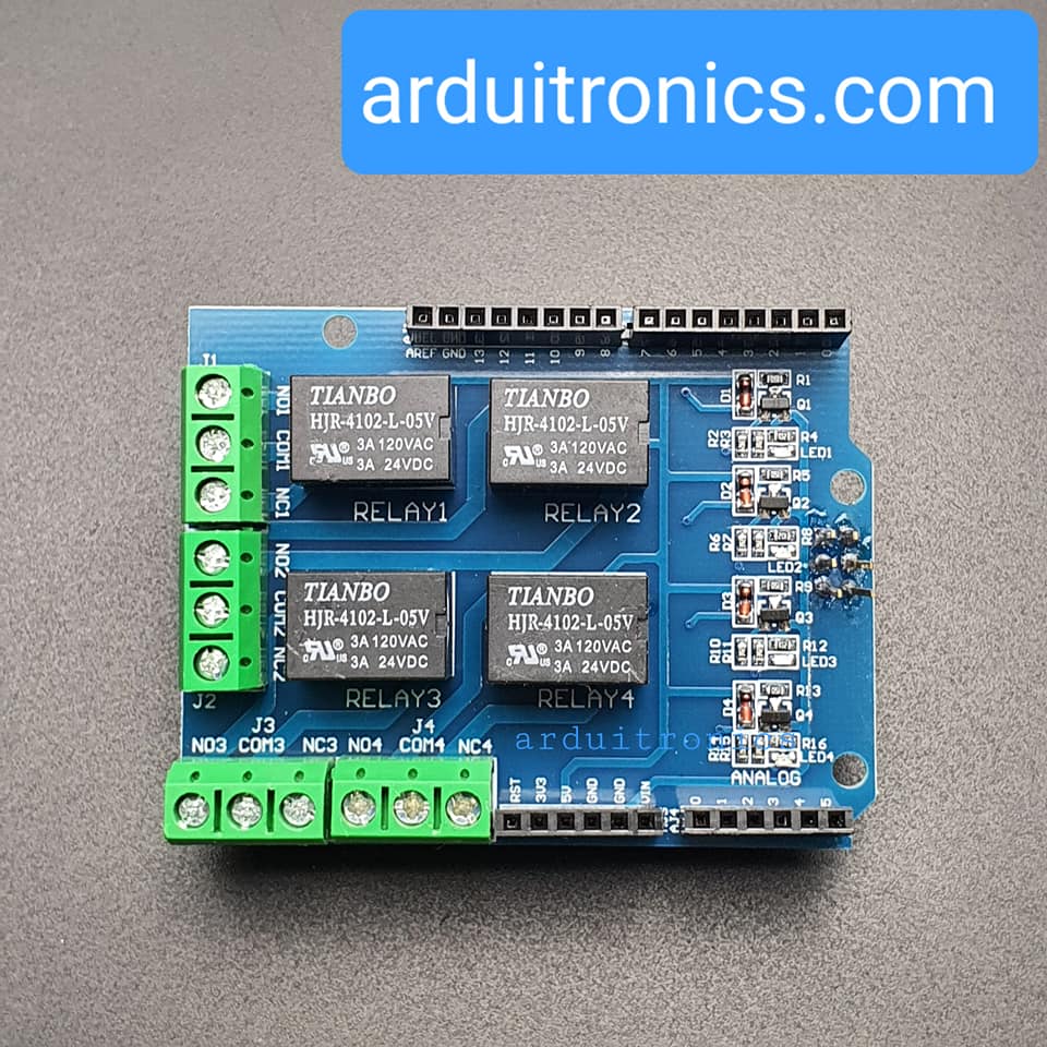 4 Channel Relay Shield for Arduino รีเลย์ 4 ช่อง