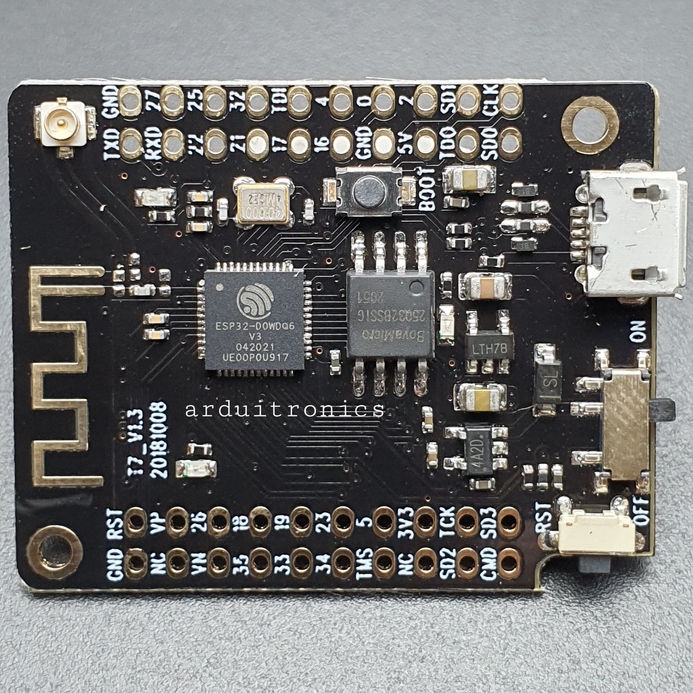 Mini32 V2.0.13 ESP32 WiFi โมดูล ESP32 พร้อมวงจรชาร์จแบต Li-ion 18650