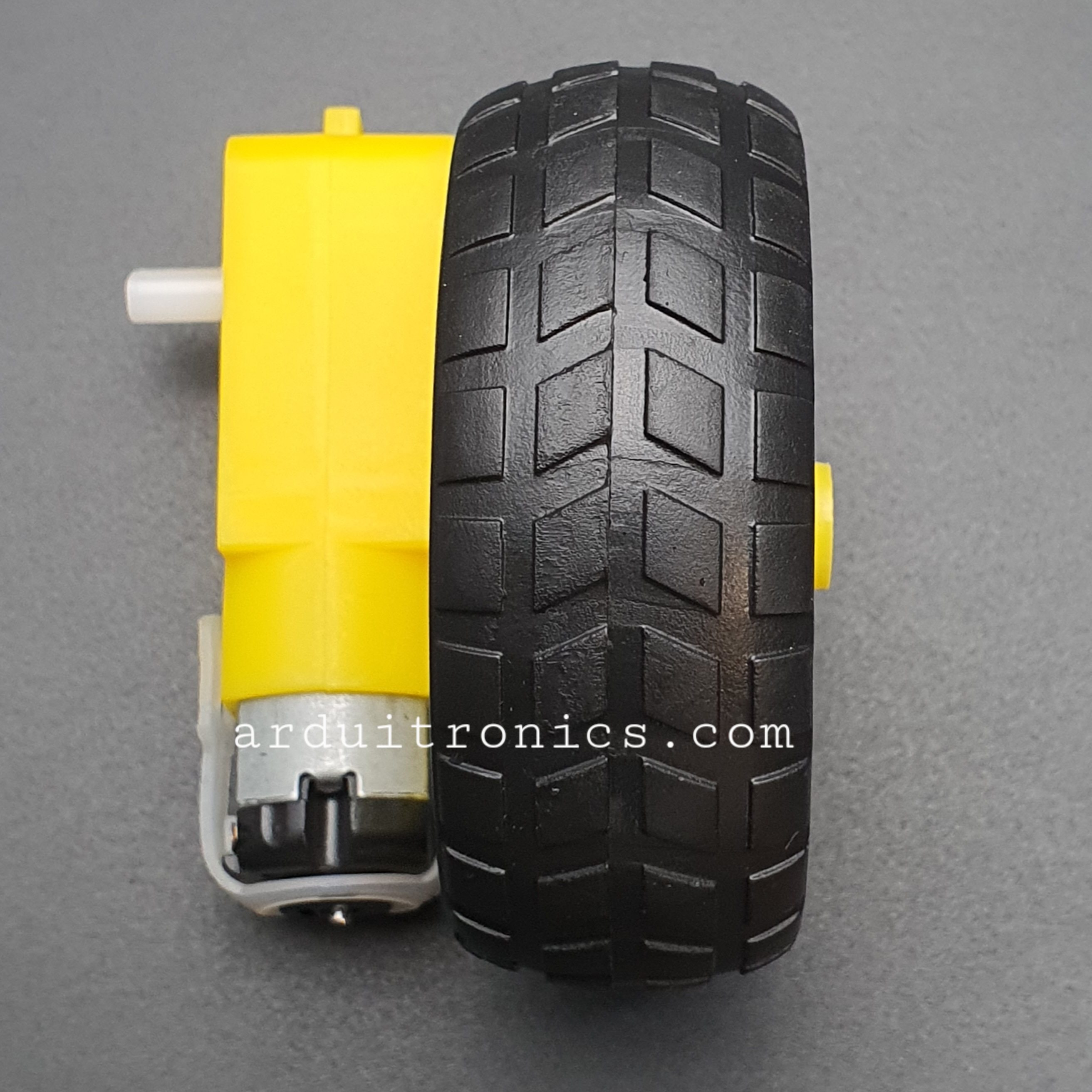 Gear Motor with Wheel Tire มอเตอร์แกนคู่พร้อมล้อ (อัตราทด 1:48)