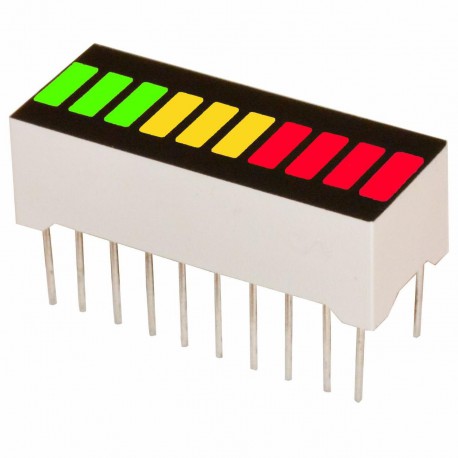 3 Color 10 Segment LED Bar Graph (แดง 4 แถว เหลือง 3 แถว เขียว 3 แถว)