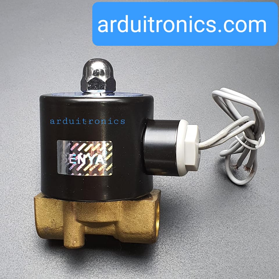 โซลินอยวาล์ว ทองเหลือง (Solenoid Valve Normally Closed) 3 หุน (3/8") 24V - ยี่ห้อ Senya 2W-040-10