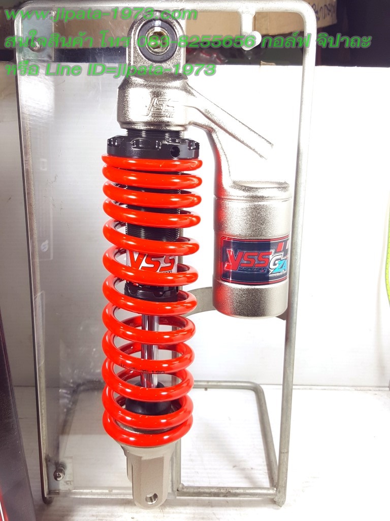 (Mio,Click) โช้คอัพหลังเดี่ยว YSS รุ่น G-ZA สำหรับ Yamaha Mio,Fino และ Honda Click,Scoopy i สีดำ-แดง