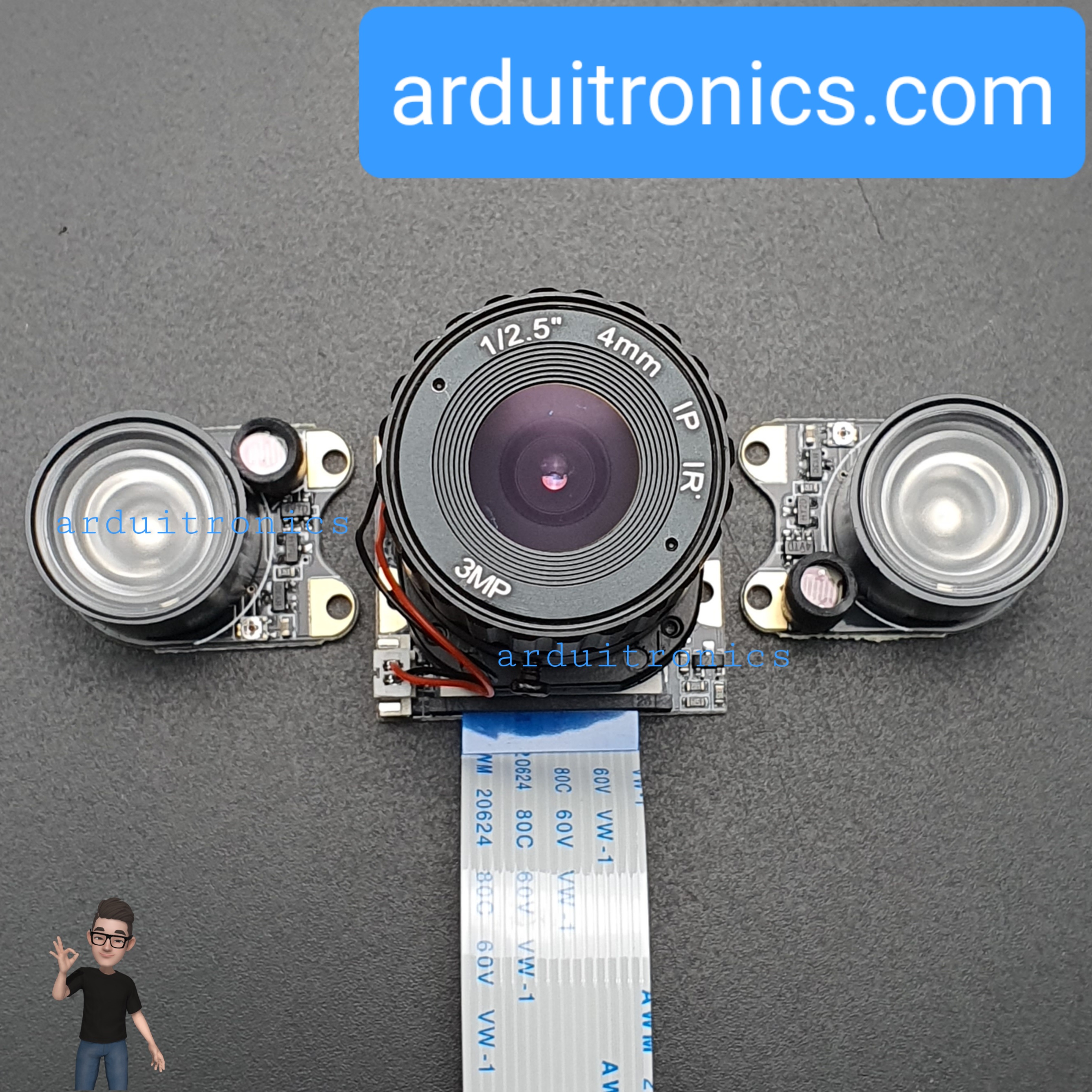 Raspberry Pi 4B/3B+ Camera 5MP 4mm Focal Length Night Vision IR-CUT Lens