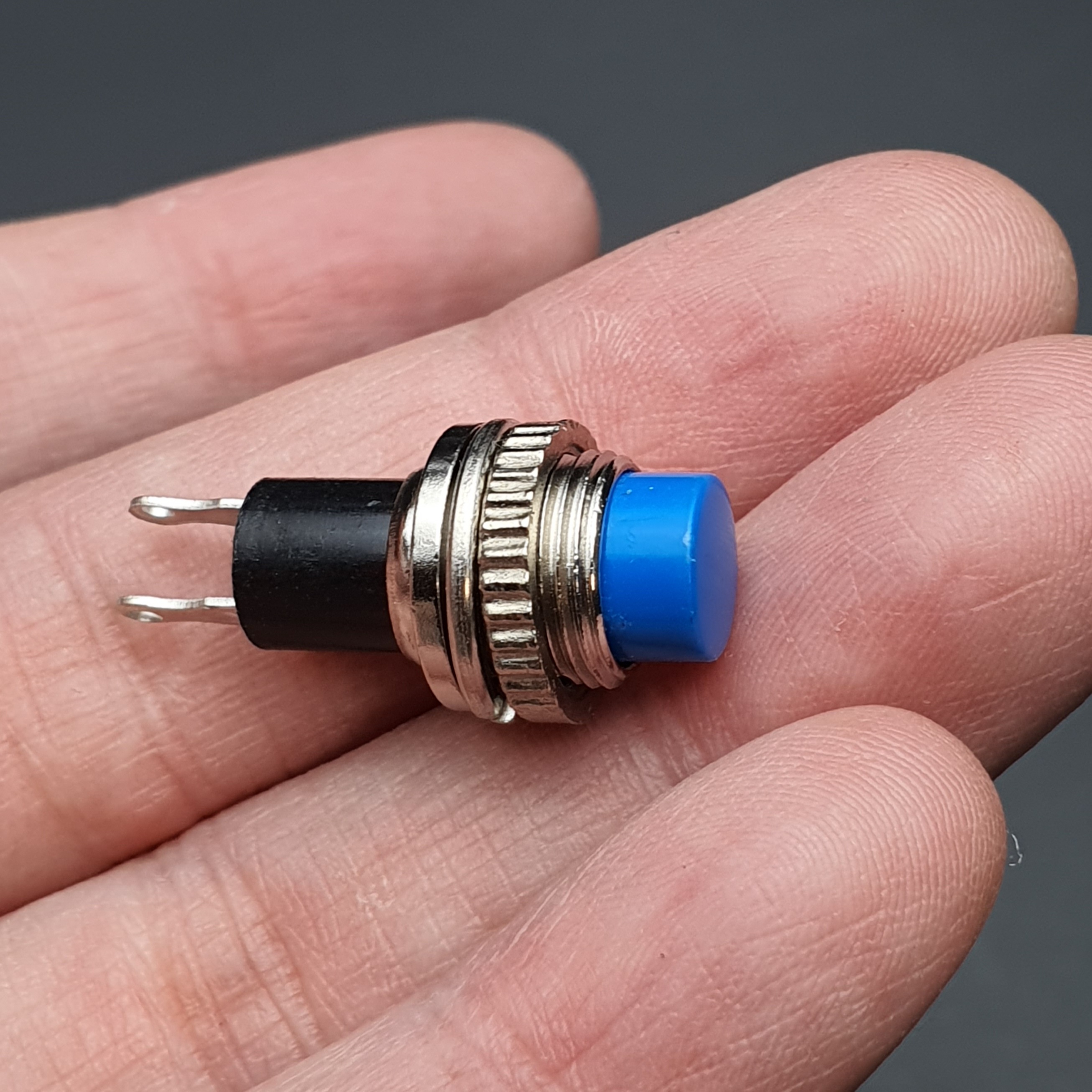 สวิตช์ กดติด/ปล่อยดับ DS-314 10mm (สีฟ้า) 1 ชิ้น