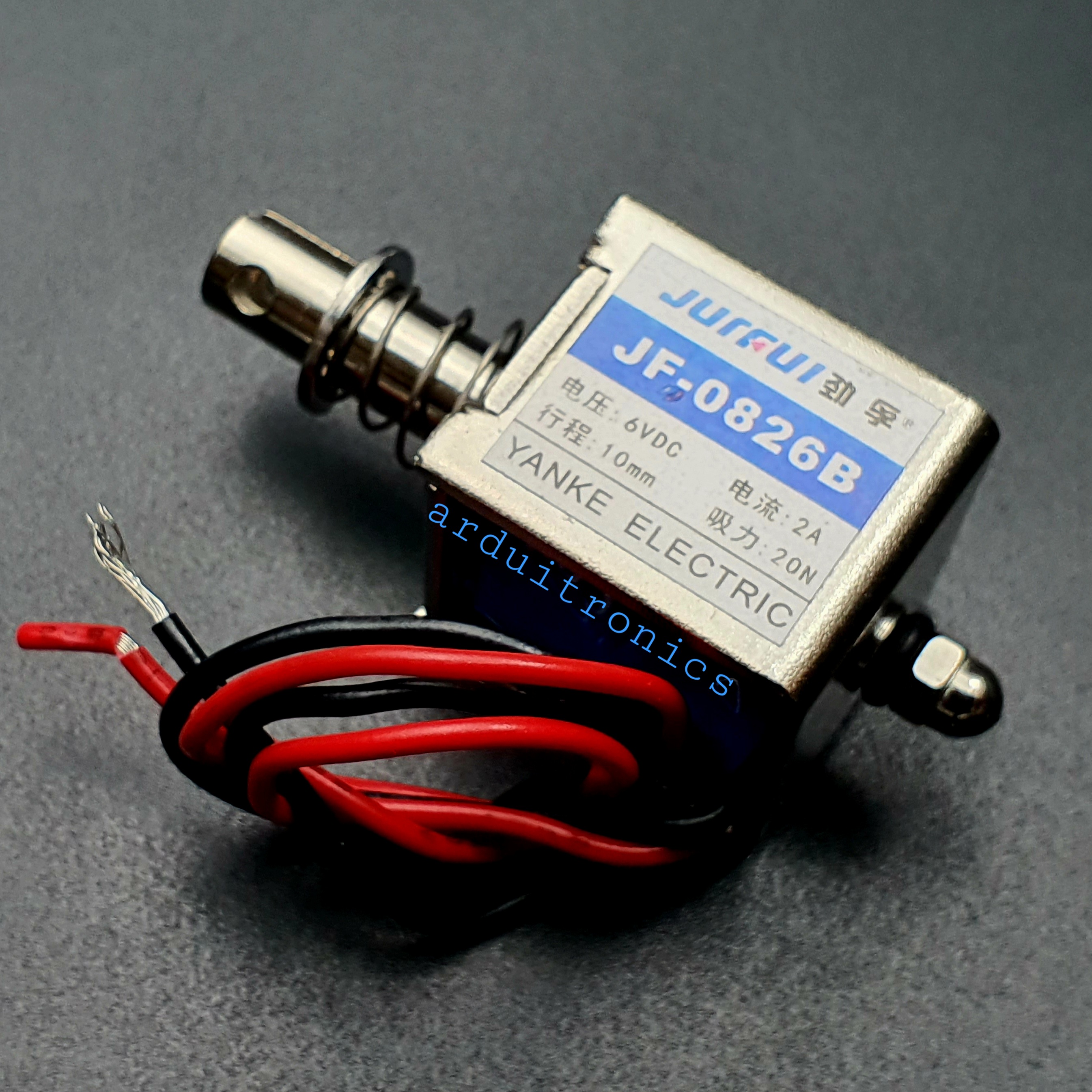 กลอนไฟฟ้า กลอนประตูไฟฟ้า JF-0826B 6V / 2A รีเซ็ต 10mm Push Pull Type Open Frame Solenoid แม่เหล็กไฟฟ้าโซลินอยด์แม่เหล็กไฟฟ้า