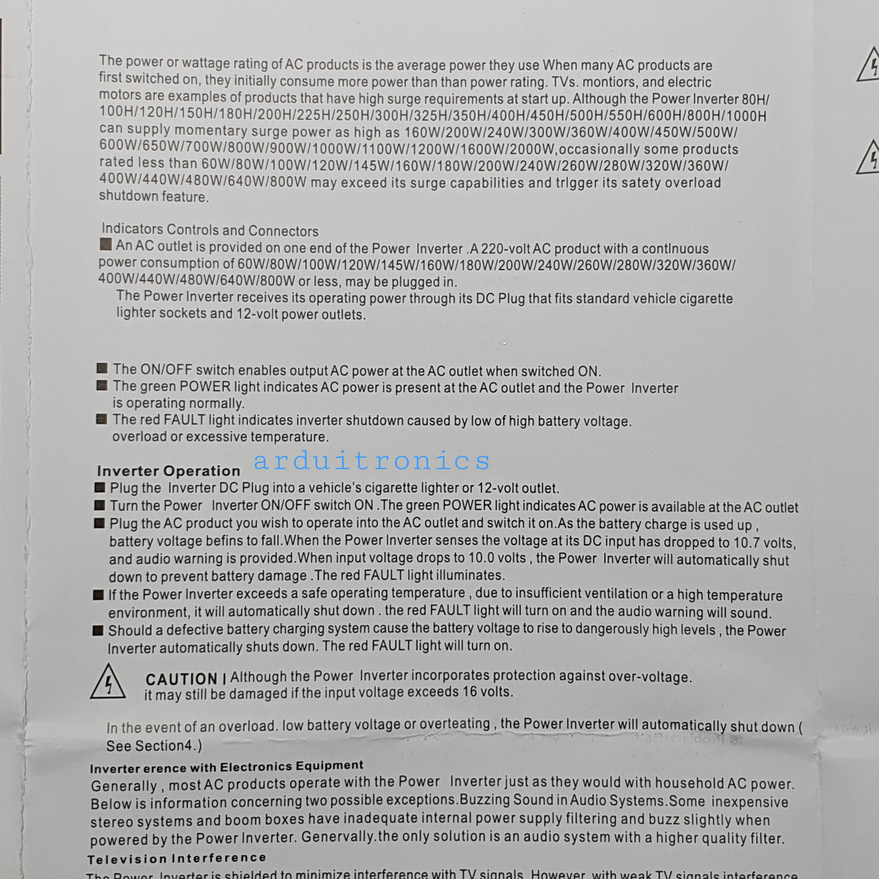 DC to AC Power Inverter 500W 12VDC to 220VAC 50 Hz (modified Sine Wave) สีดำ