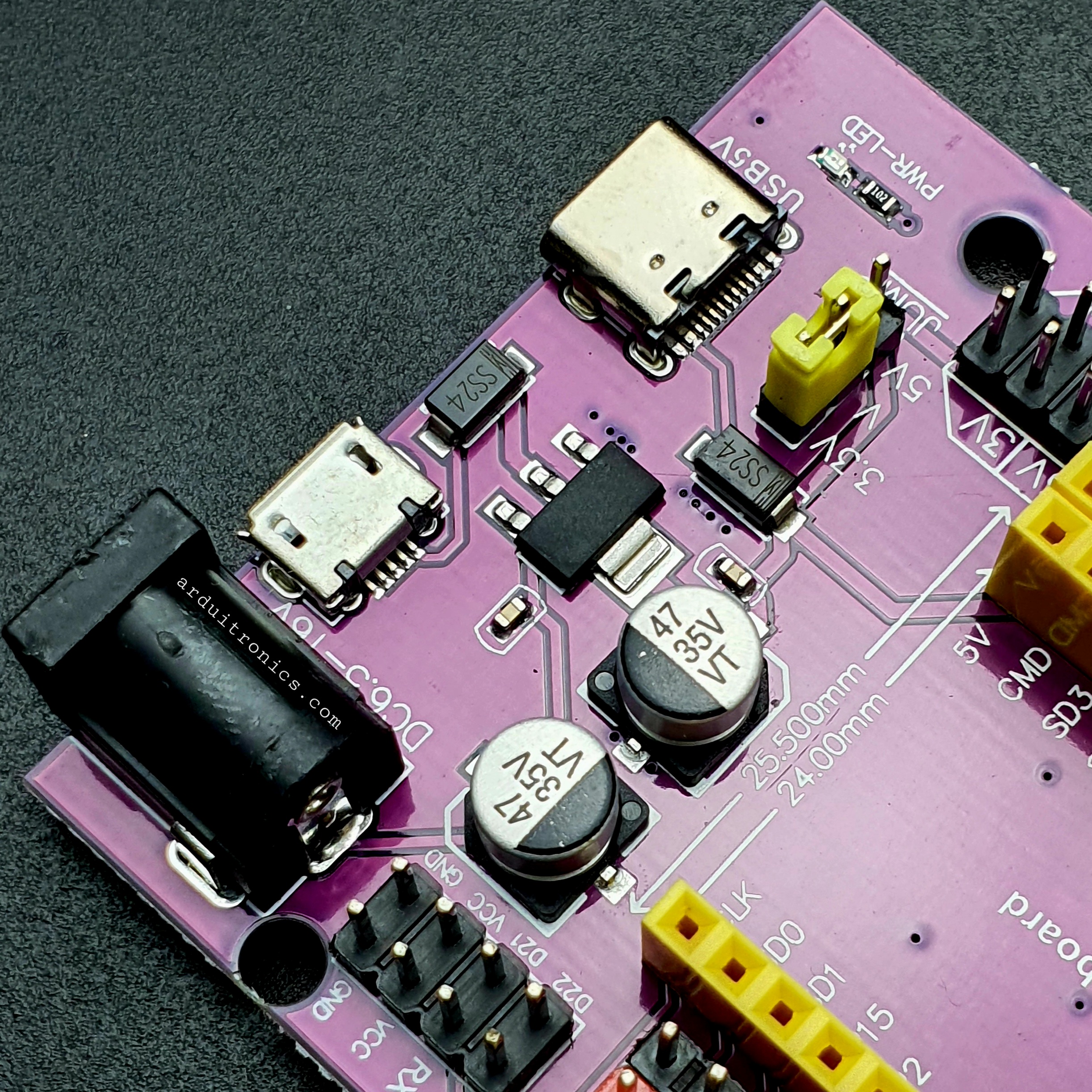 ESP32 ESP32S 38P Expansion Board บอร์ดขยายขา แบบ38P สีม่วง