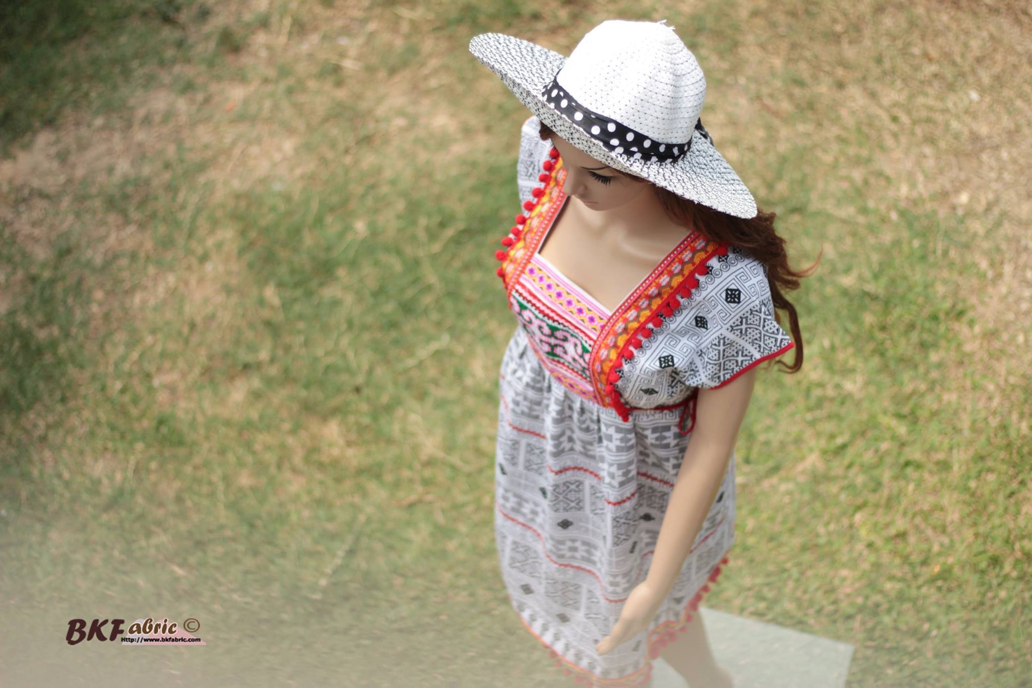 เดรสกระเหรี่ยงเกาหลี เดรสผ้าชาวเขา สีสันสวยงาม
