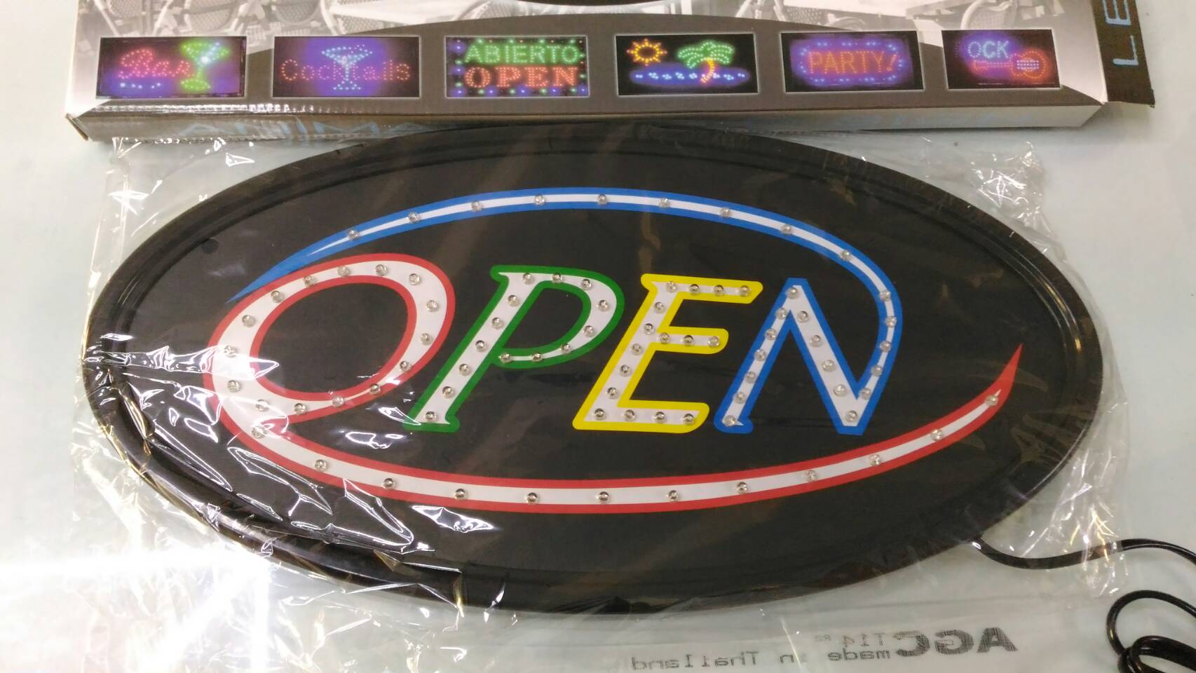 ป้ายไฟopenวงรี ป้ายOPENไฟกระพิบ