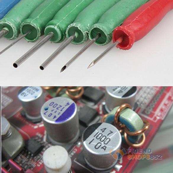 Desoldering Capacitor Pin 8pcs Flux Stainless Steel Hollow Pin Repair Tool Set