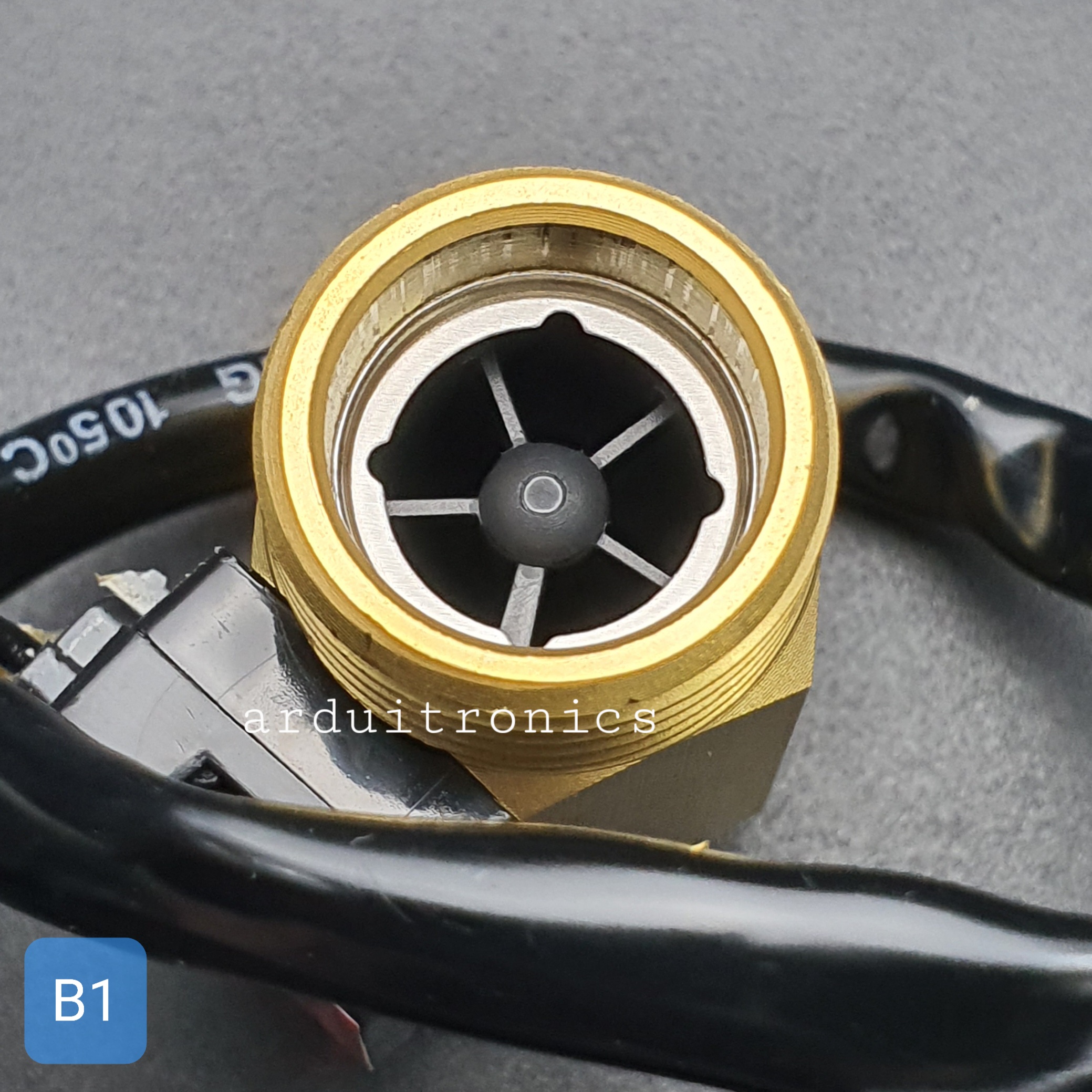 B1 เซ็นเซอร์วัดอัตราการไหลของน้ำ ทองแหลือง 1/2นิ้ว 4หุน Water Flow sensor 1-25L/min Size 44 mm
