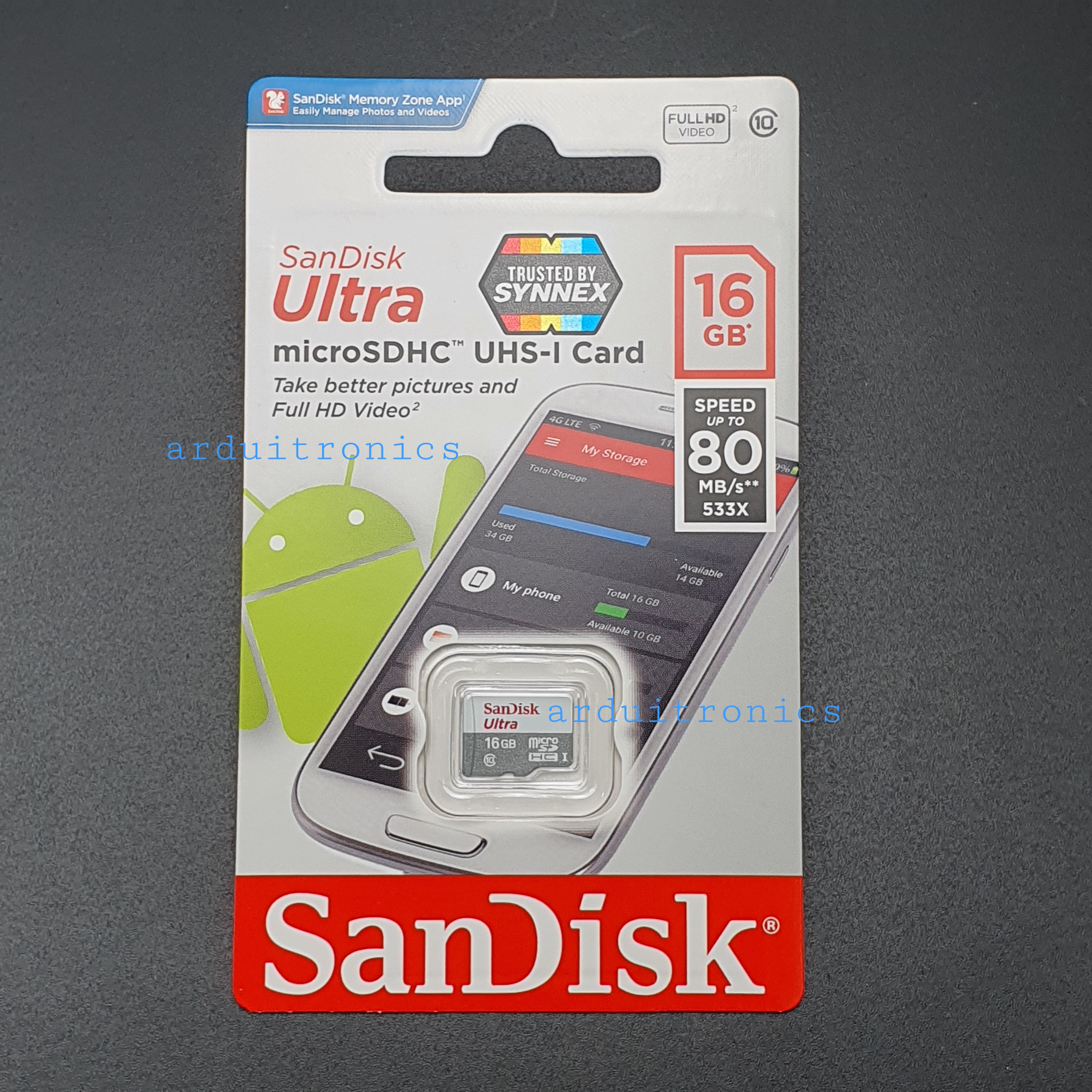 SanDisk Ultra MicroSDHC UHS-I 16GB Class10 (speed up to 100MB/s)