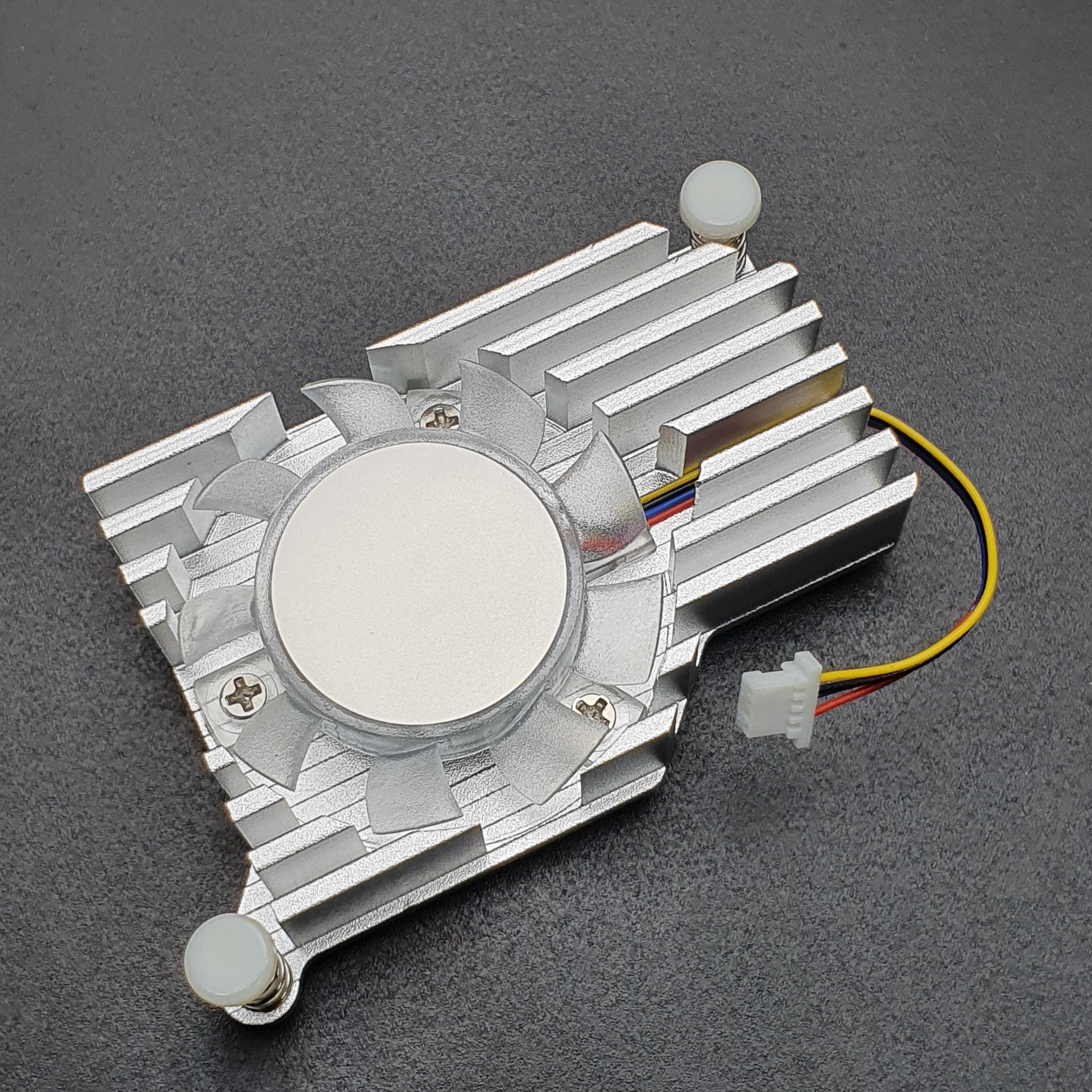 Raspberry Pi 5 Active Cooling Fan With Aluminum Radiator Heat Sink - สีเงินและพัดลมสีใส