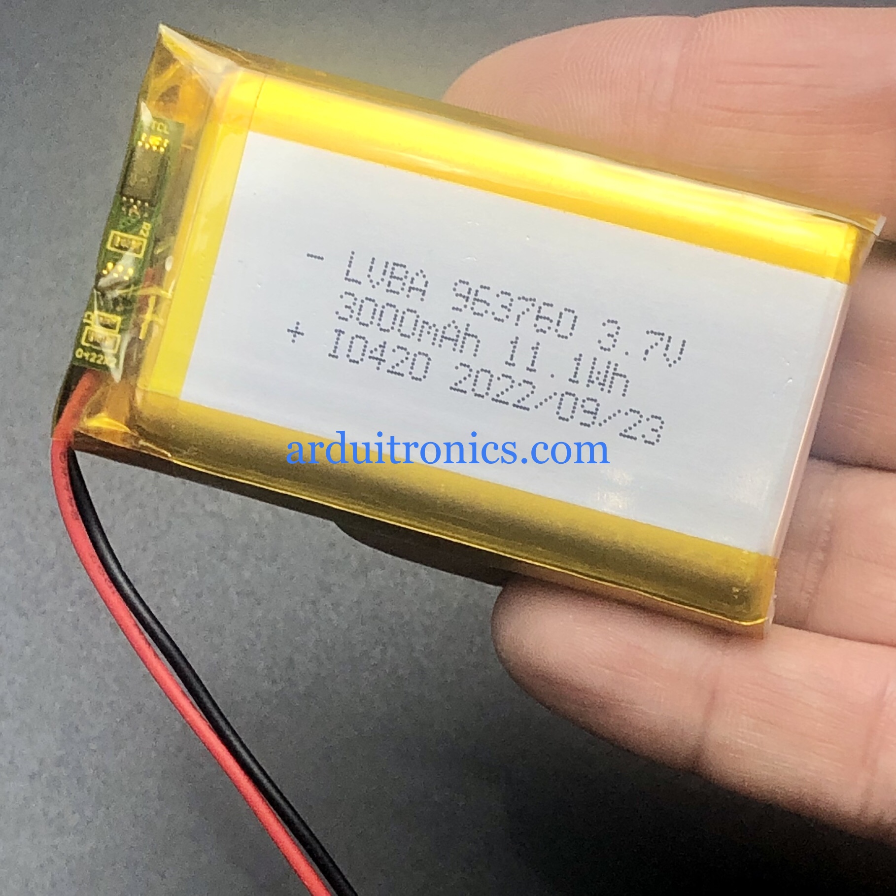 3.7V 3000mAh Lithium Battery Rechargeable Polymer (LiPo) ถ่านชาร์จ Li-ion 3.7V ความจุ 3000mAh 963760