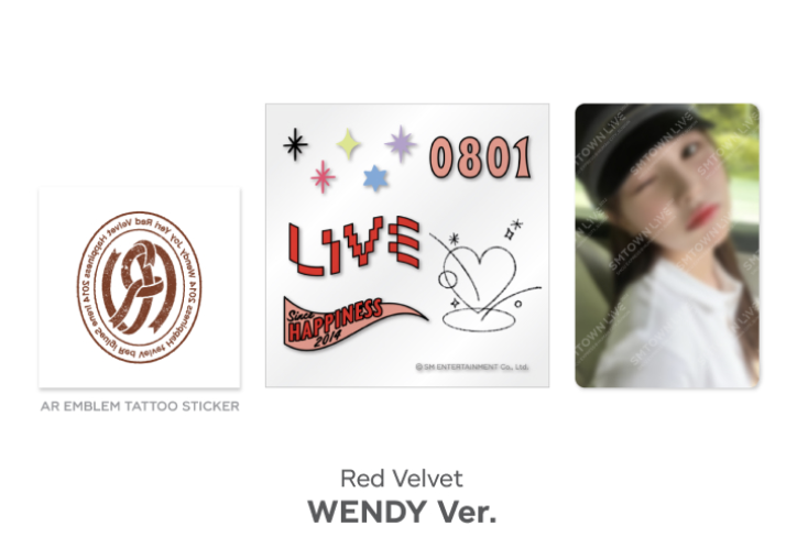 SMTOWN LIVE 2022 : SMCU EXPRESS @ HUMAN CITY_SUWON OFFICIAL MD -AR Tattoo Sticker set (ได้ photo card ) Red velvet - แบบ Wendy