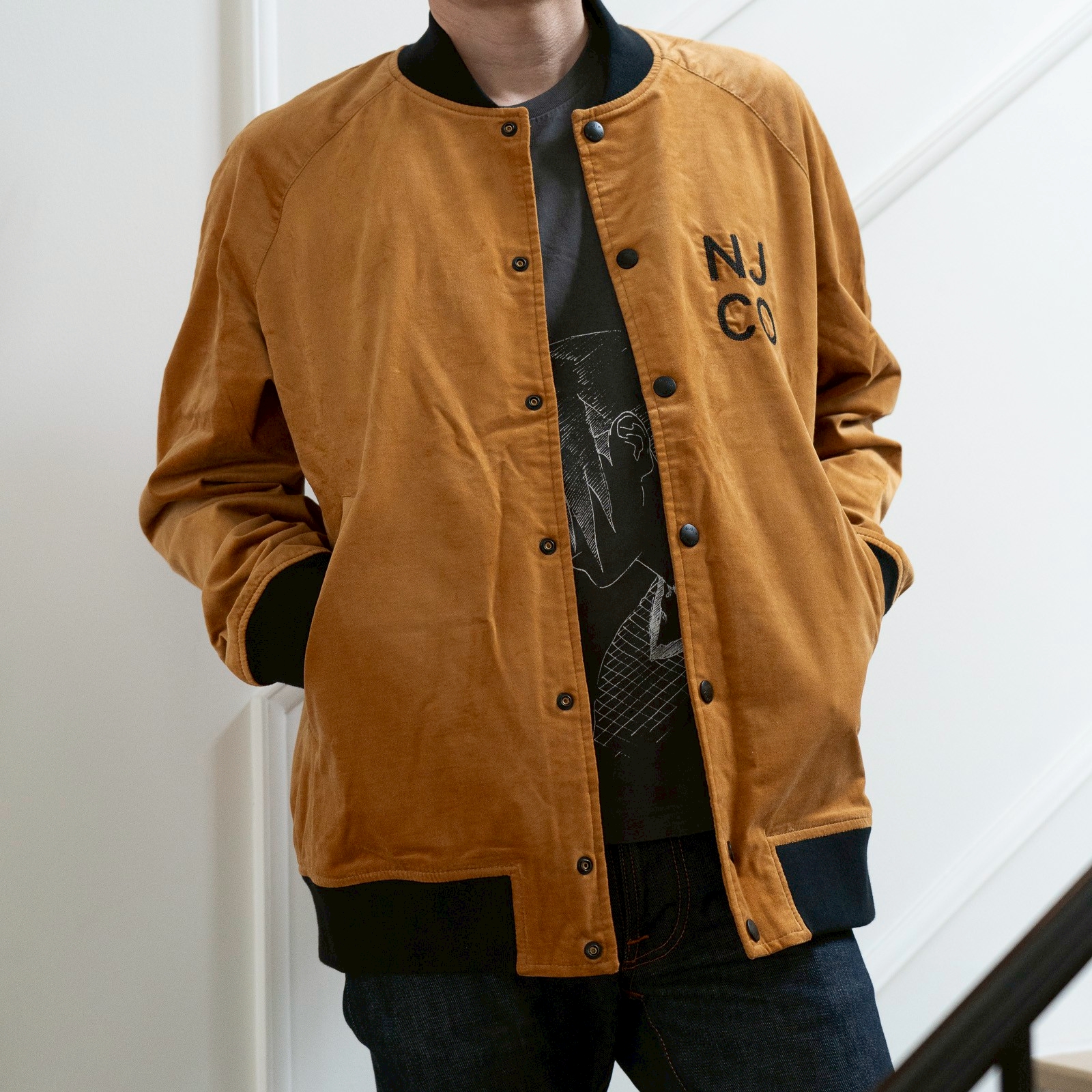 Mark Velvet Baseball Jacket - Dandelion