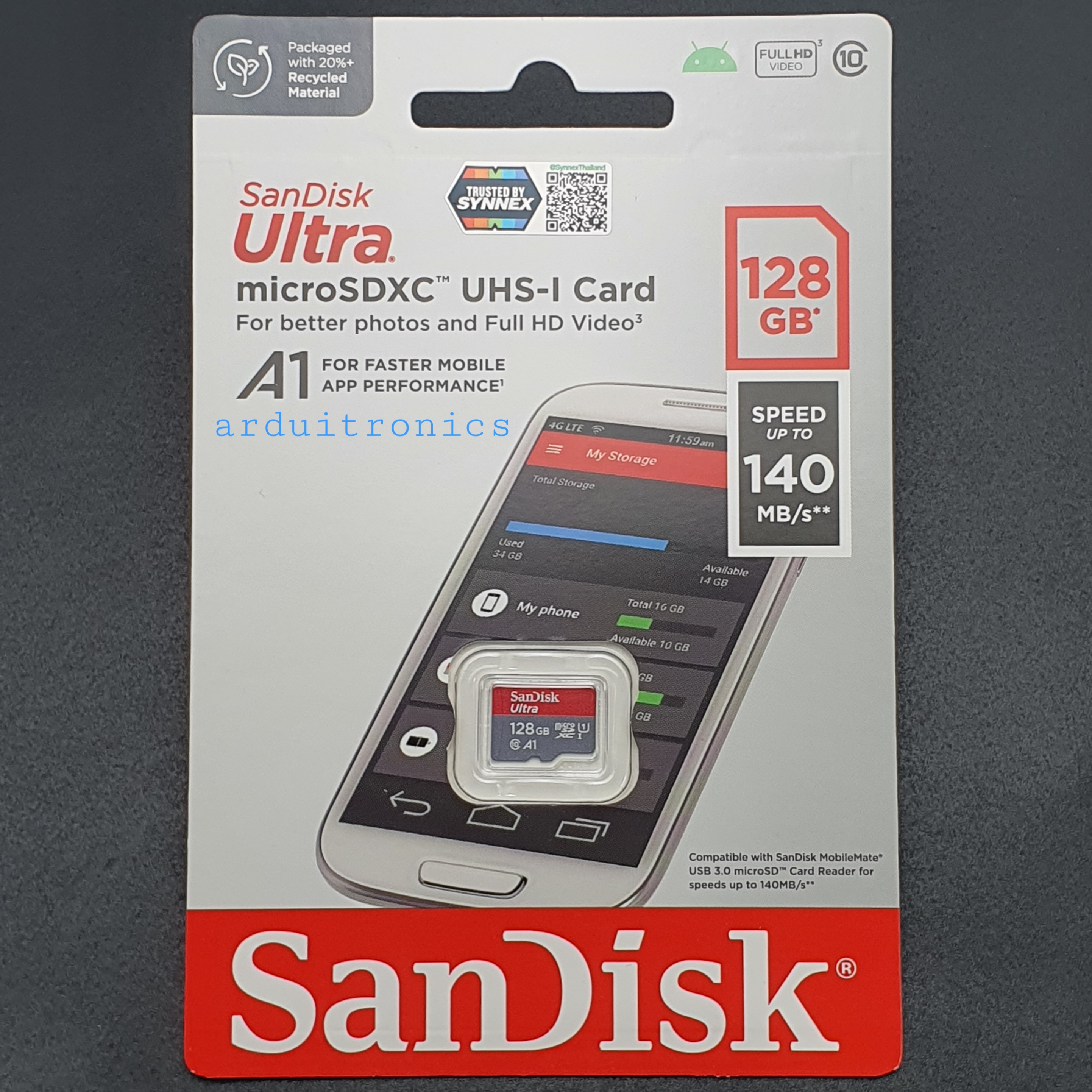SanDisk Ultra MicroSDXC UHS-I SDCard 128GB Class10 (speed upto 140MB/s)