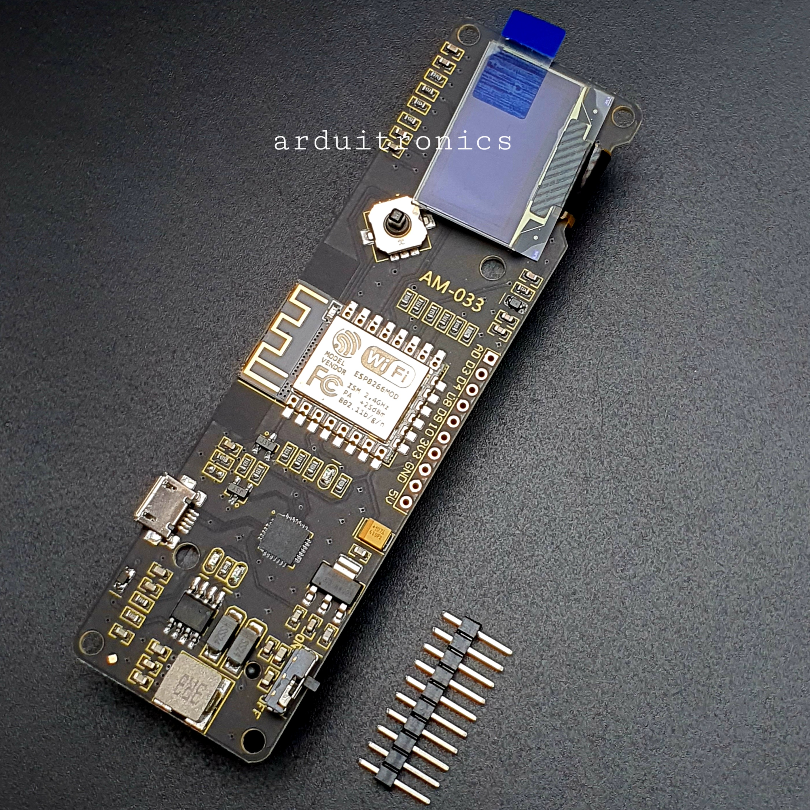 WeMos ESP8266 built-in 0.96" OLED and Battery Charging Circuit + Battery Socket 18650