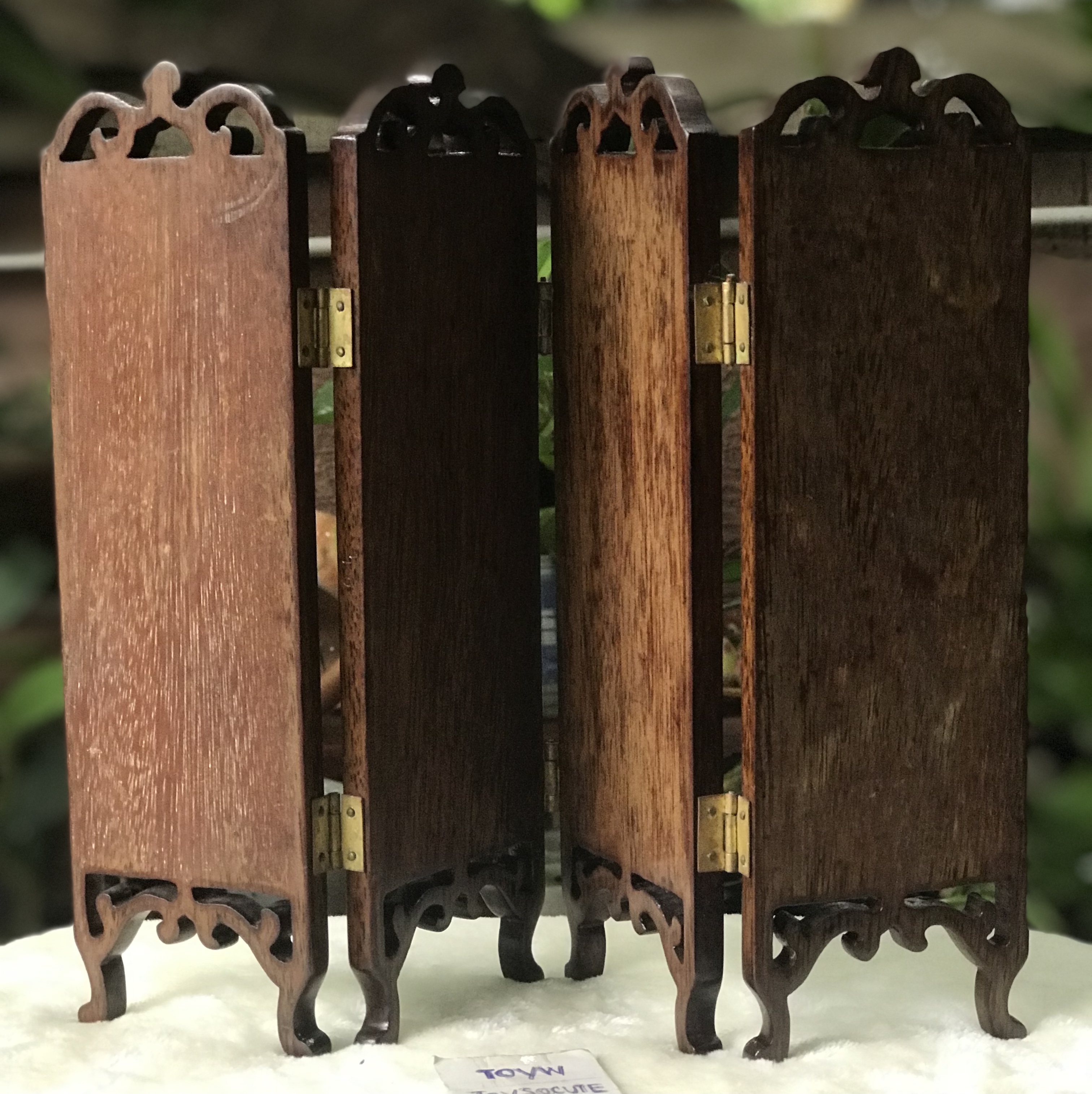 ฉากไม้บานพับ ไม้โรสวู๊ดฝังมุก ฉลุลวดลาย 4 panels Chinese vintage handmade rosewood folding table screen