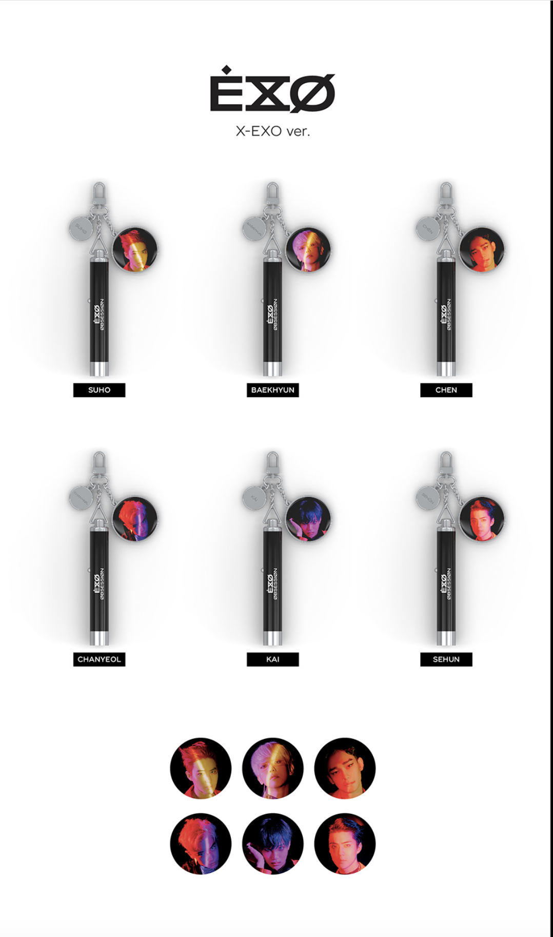 EXO - Photo Projection Keyring + Photo card แบบ x ver ระบุ ชื่อ ที่ต้องการ