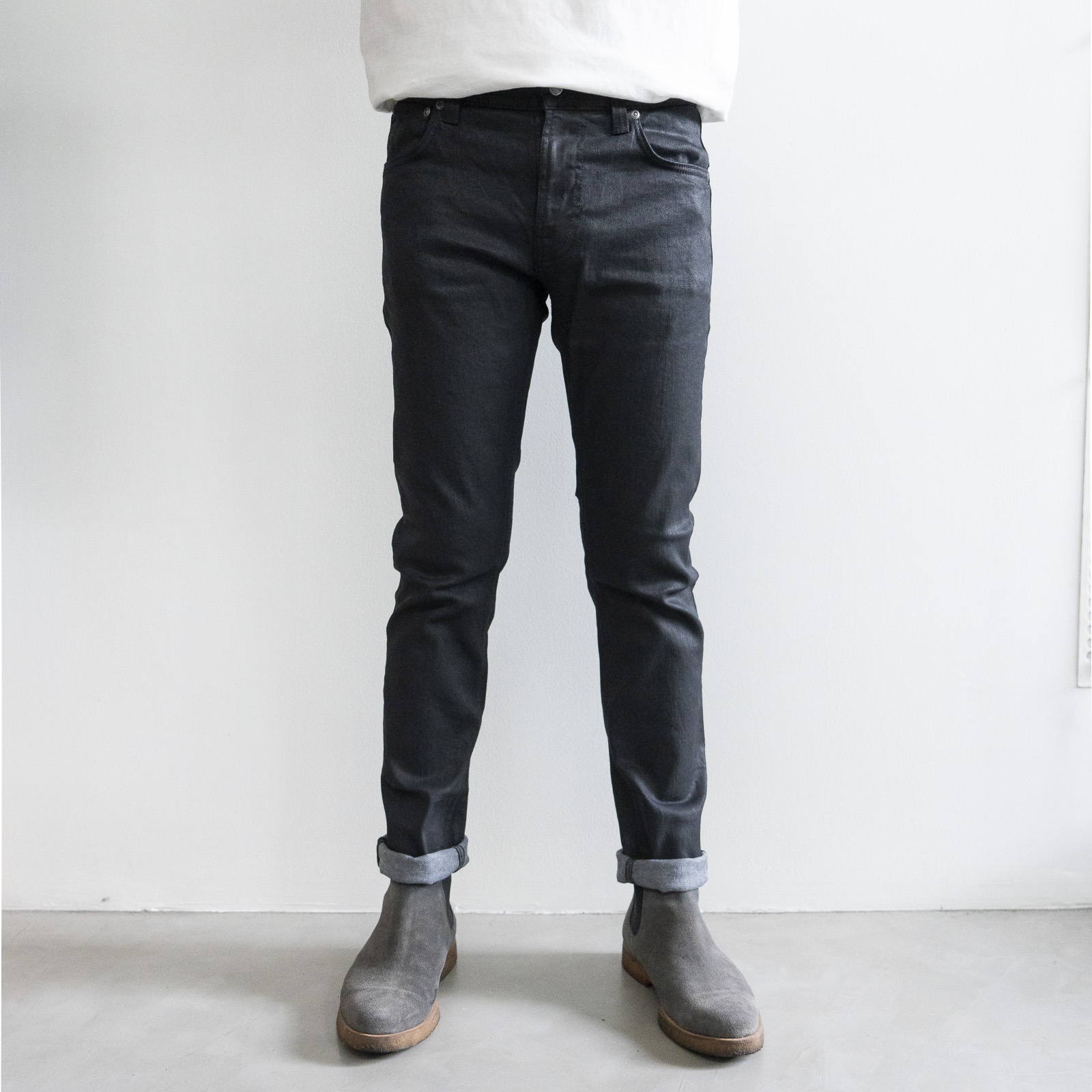 *Thin Finn Back 2 Black (แถมฟรี 🛍ถุงผ้ามูลค่า 300 บาท) ยีนส์ดำ 12oz
