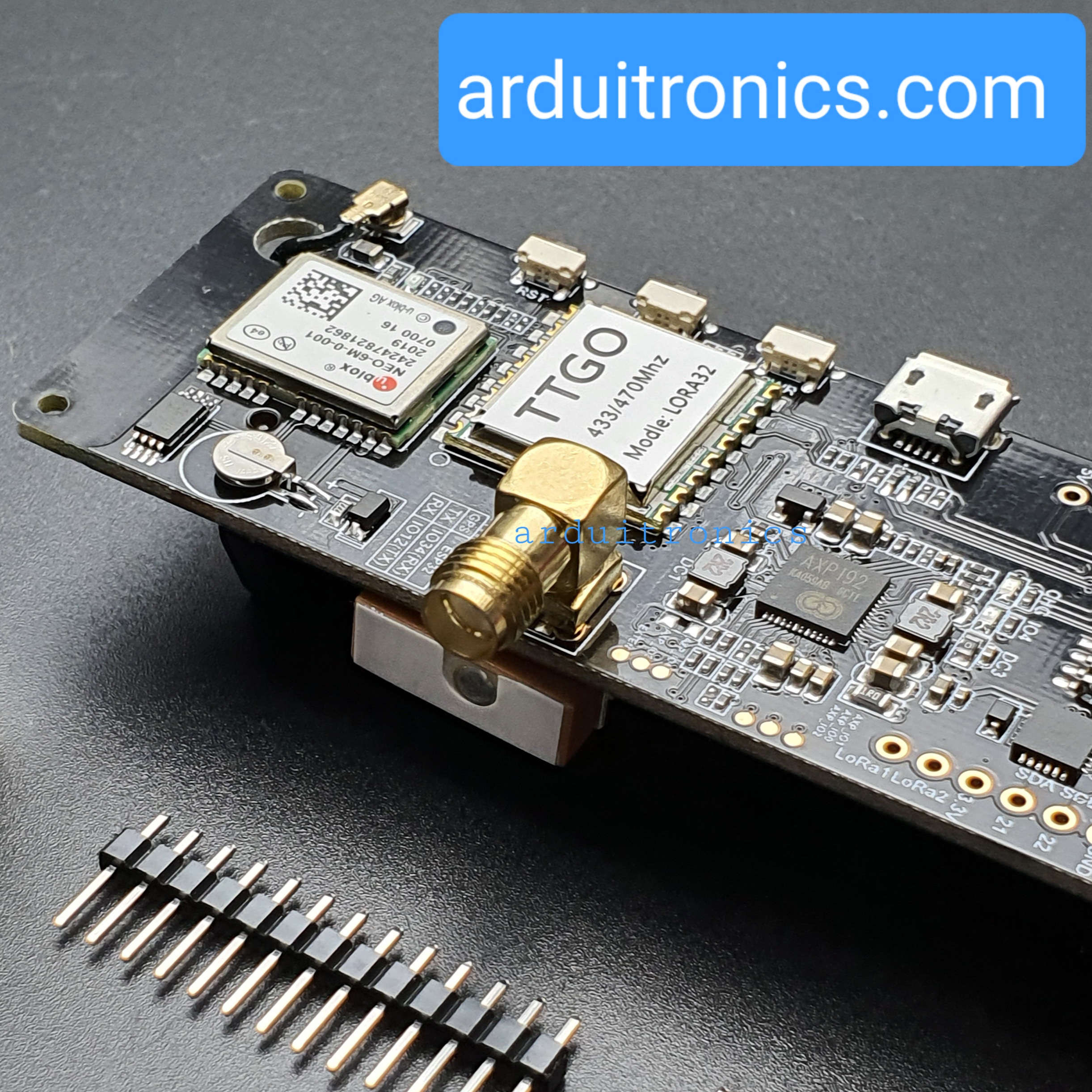 LYGO TTGO T-Beam V1.1 ESP32 Lora32 (433MHz) GPS (NEO-6M SMA) Bluetooth OLED พร้อมรางถ่าน 18650