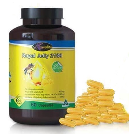 Auswelllife royal jelly 2180 mg ออสเวลไลฟ์ โรยัลเจลลี่ นมผึ้ง สูตรพรีเมี่ยม เข้มข้นที่สุด ส่งฟรี EMS