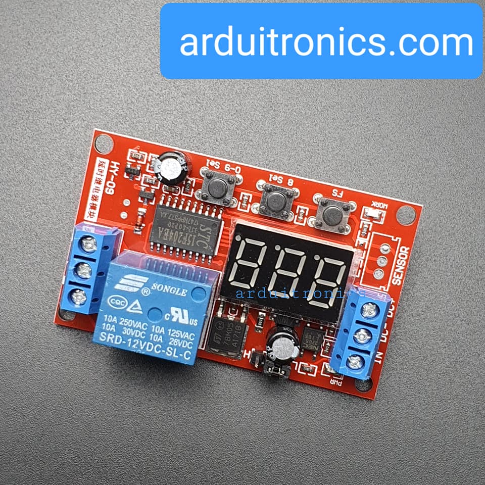 โมดูลรีเลย์ หน่วงเวลา เปิด/ปิด 12V High/Low Level Trigger แบบ 18 ฟังชั่น