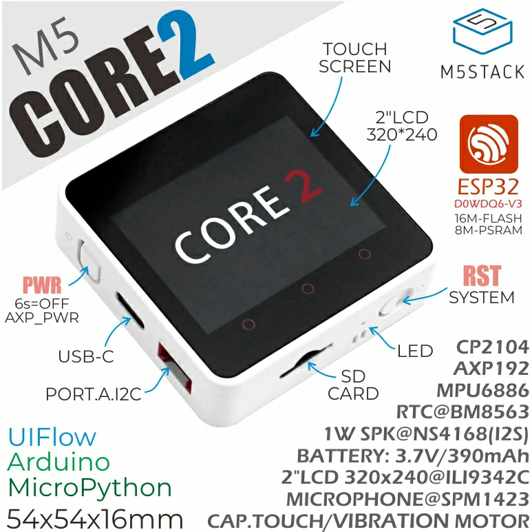 M5Stack Core2 ESP32 IoT Development Kit