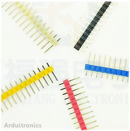 ก้างปลา 40P 2.54mm Pin Header Dip Straight Single Row 1 x 40 Pin ( 6 สี )