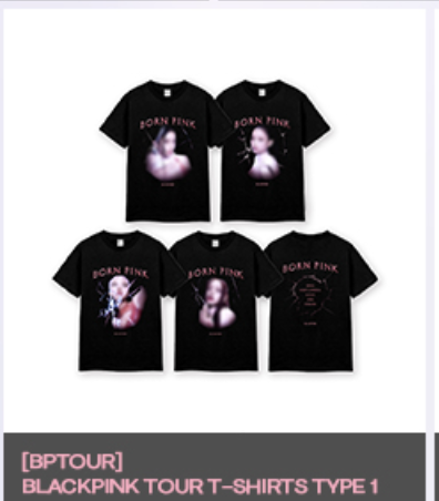 BLACKPINK - ของสะสมงานคอน BLACKPINK WORLD TOUR [BORN PINK] SEOUL - T shirts type 1 ระบุชื่อ ที่ต้องการ - ส่ง เครืองบิน