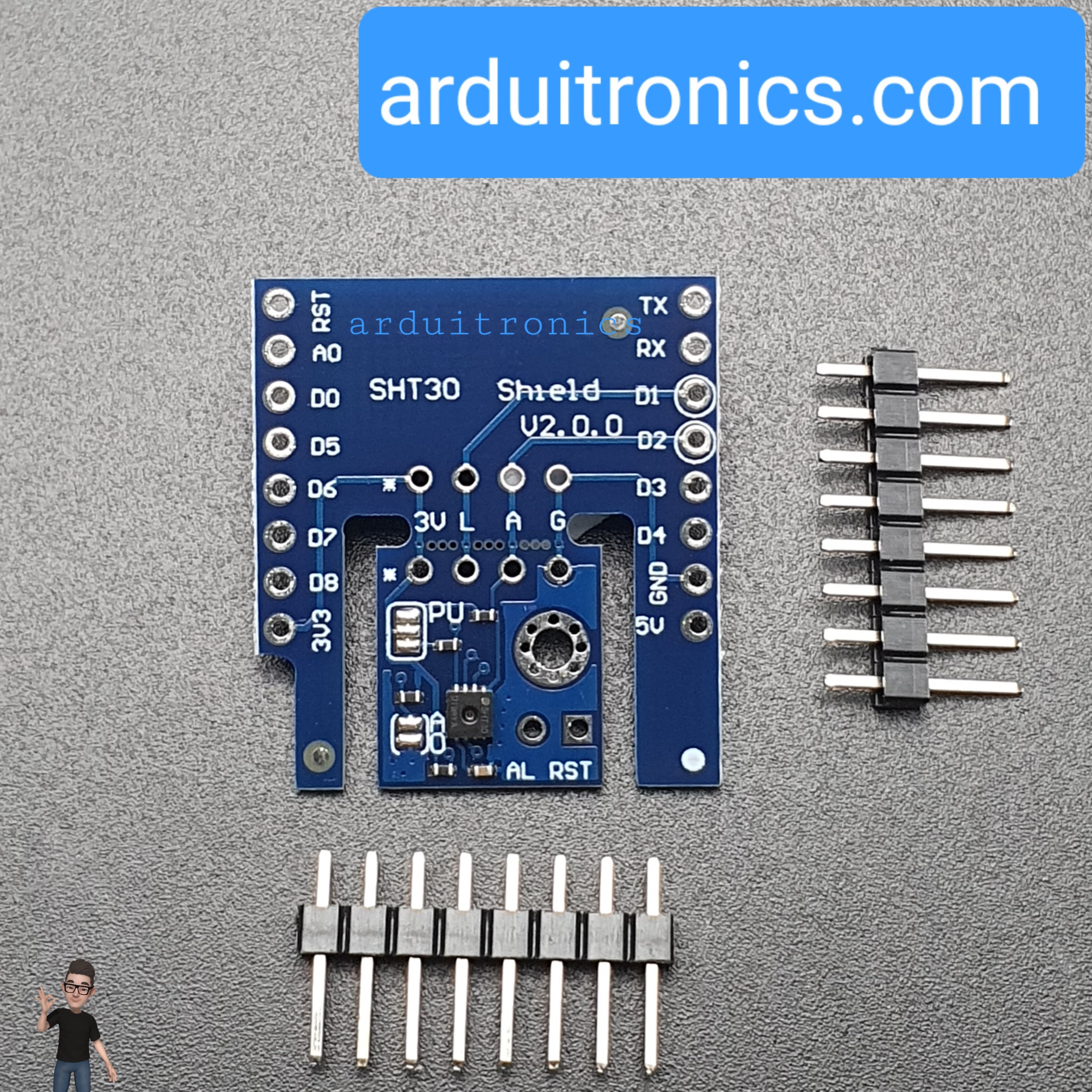 SHT30 Shield V2.0 for WeMos D1 mini SHT30 I2C Digital Temperature and Humidity Sensor Shield