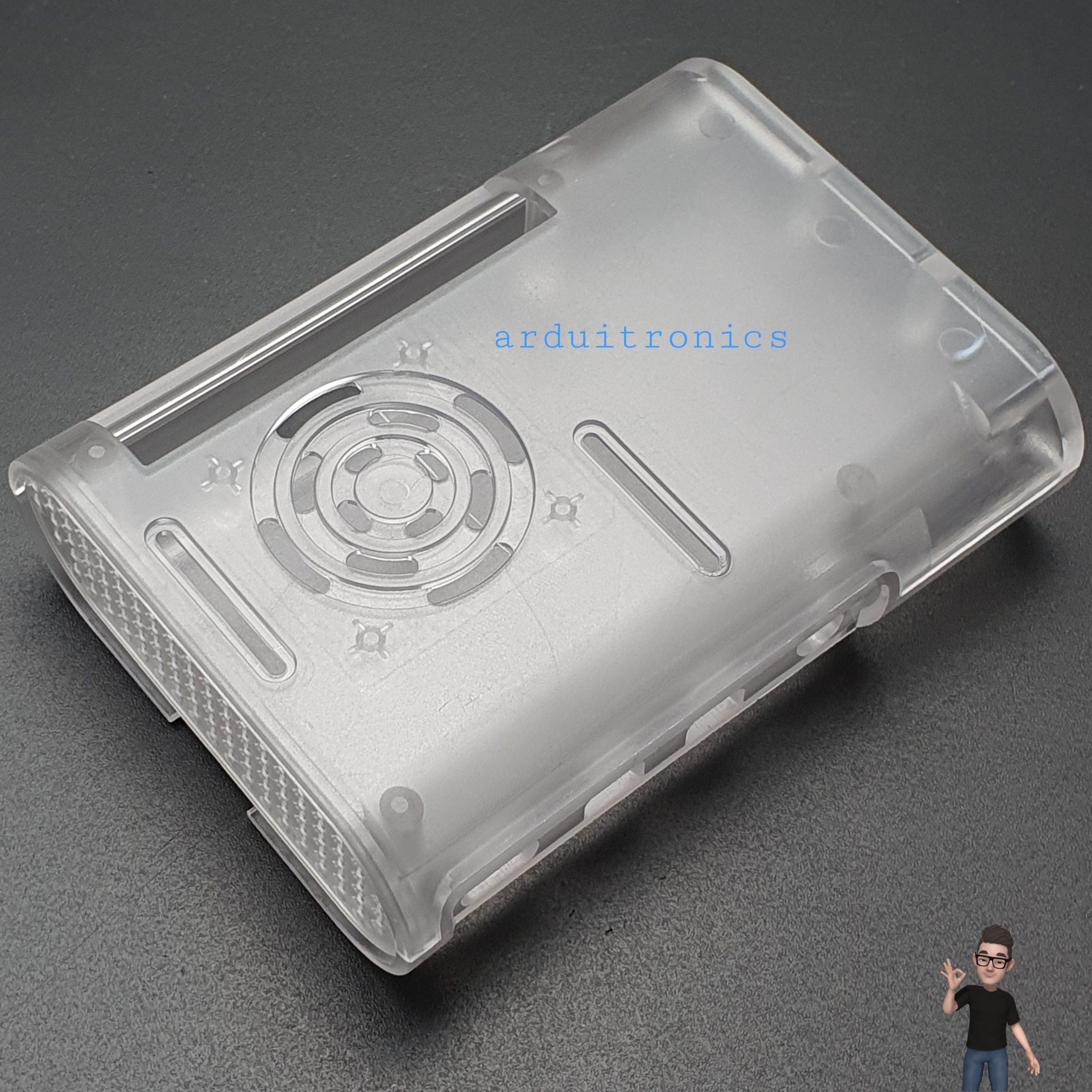 Raspberry Pi 4B Shell Case Box Transparent กล่อง เคส Raspberry Pi 4 สีใส พร้อมพัดลมระบายความร้อน